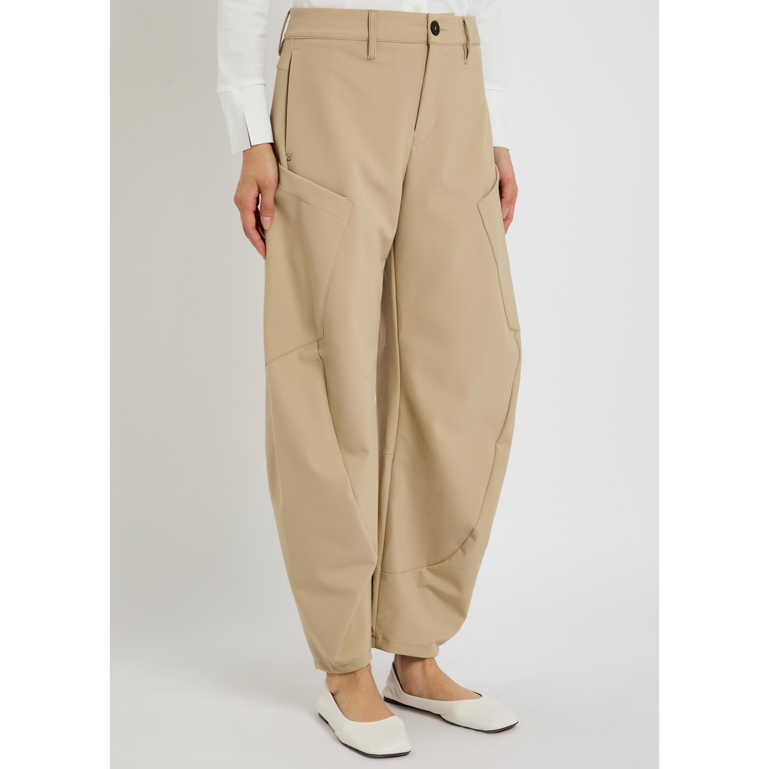 BEIGE - High - Women's Greece Barrel-Leg Tapered Trousers - 2