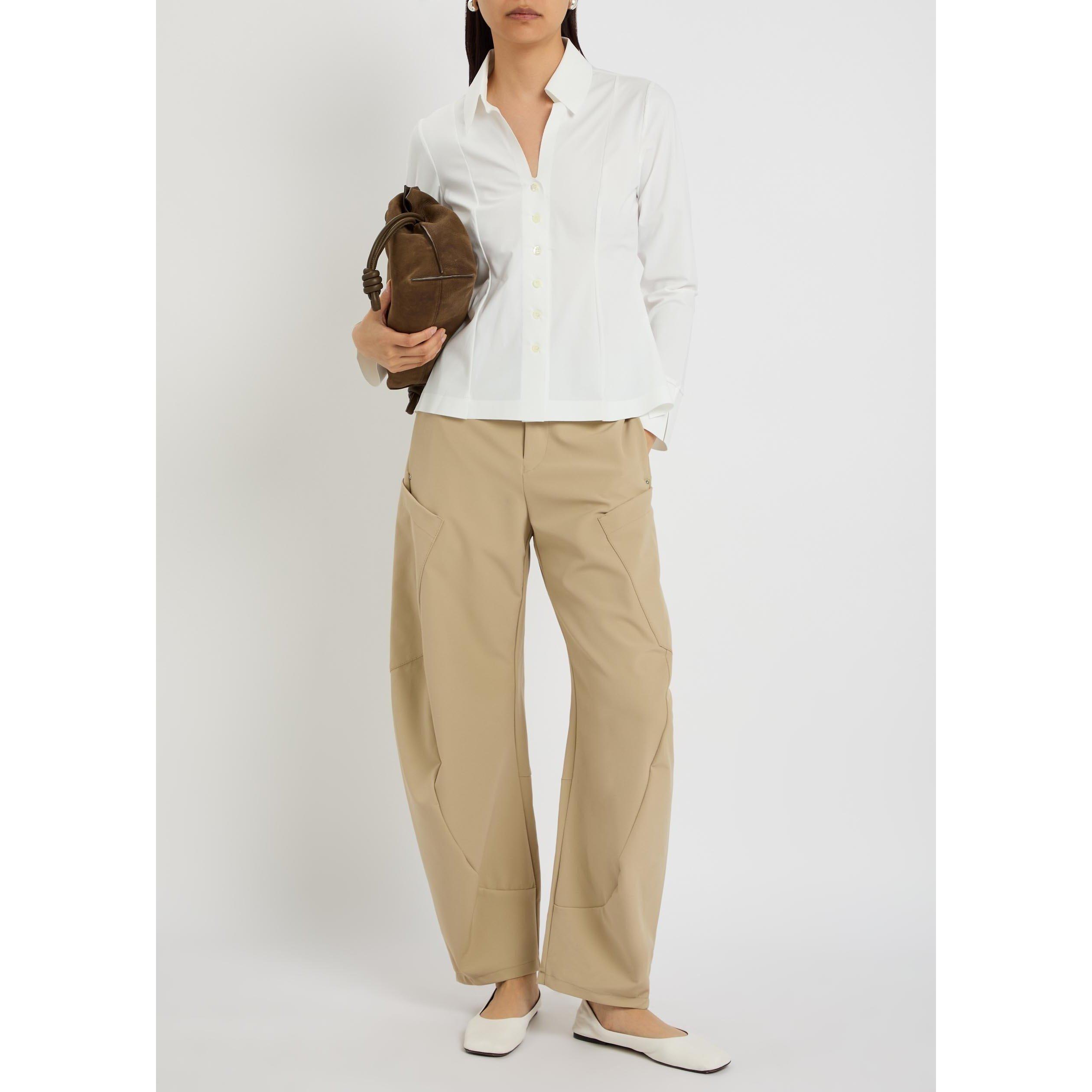 BEIGE - High - Women's Greece Barrel-Leg Tapered Trousers - 5