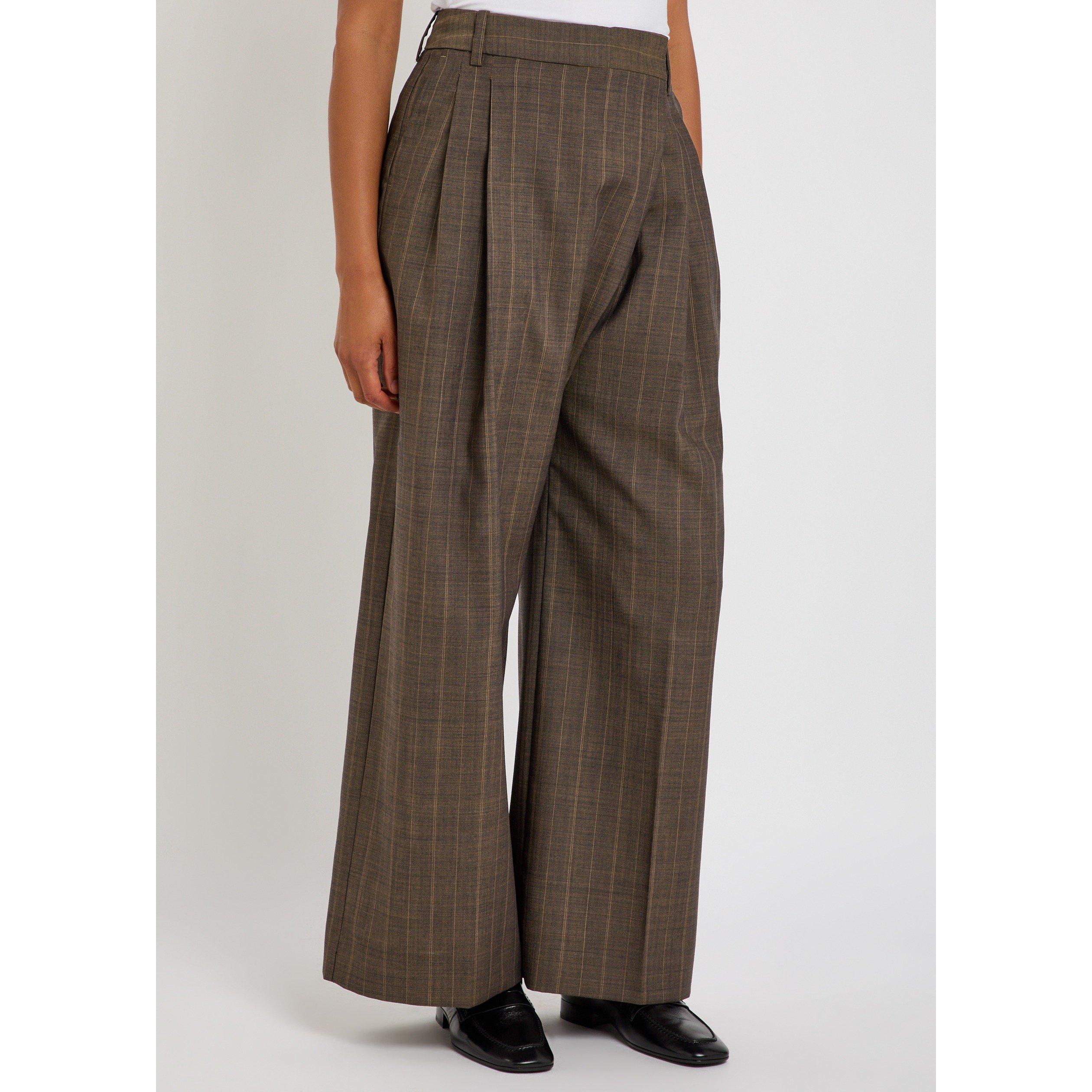 BROWN - Ganni - TR Melange Stripe Wrap Pants - 2