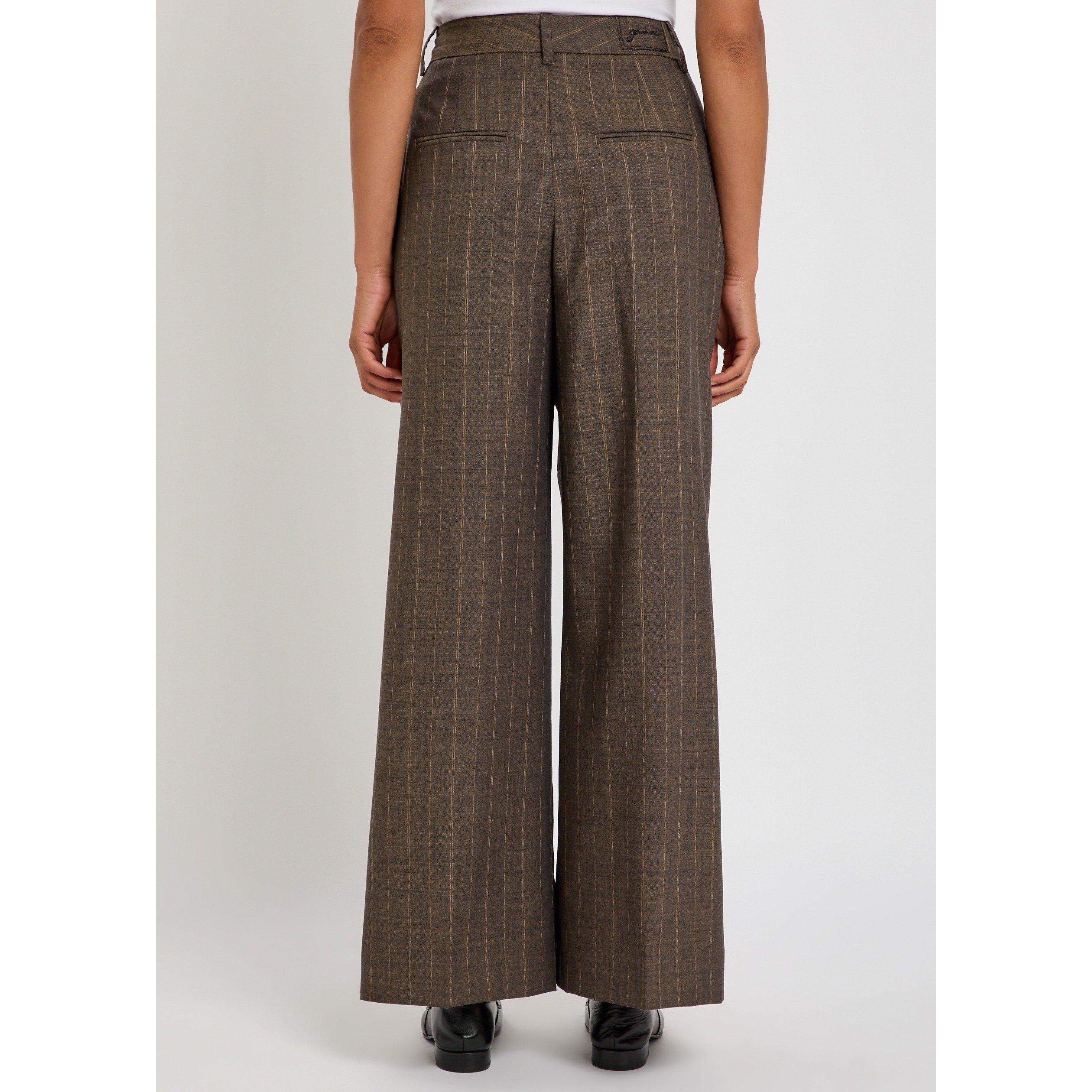 BROWN - Ganni - TR Melange Stripe Wrap Pants - 3