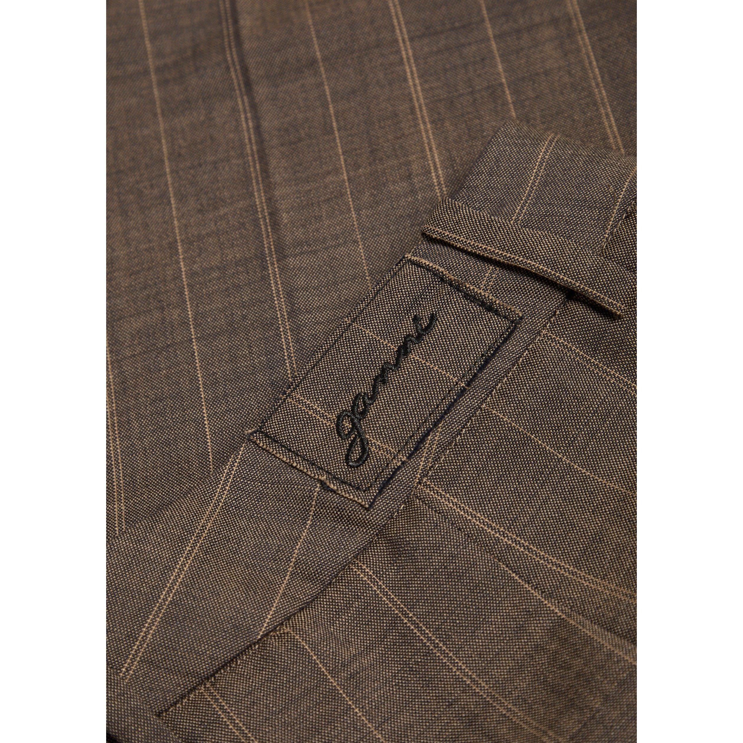 BROWN - Ganni - TR Melange Stripe Wrap Pants - 4