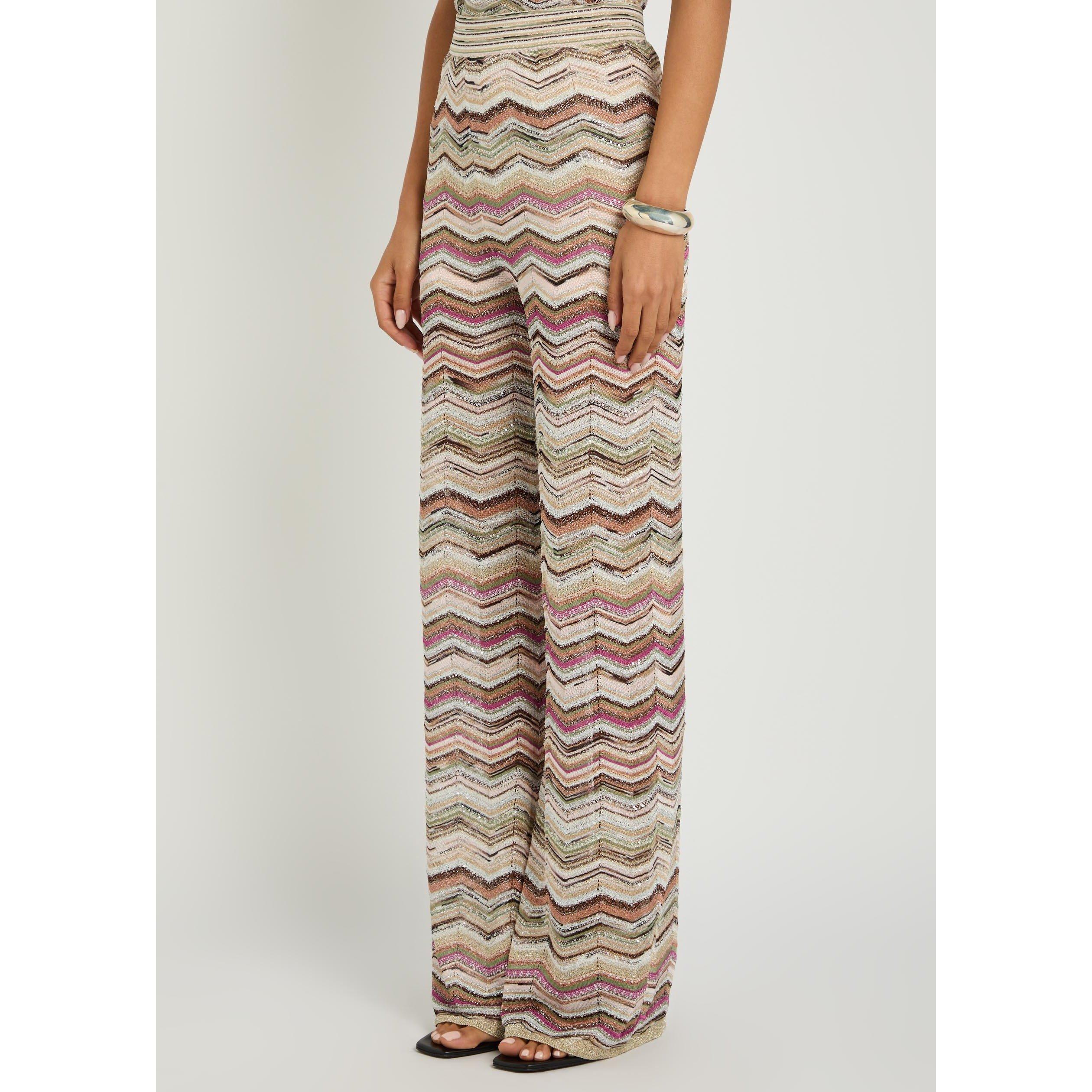 MULTICOLOURED - Missoni - Women's Striped Wide-Leg Trousers - 2