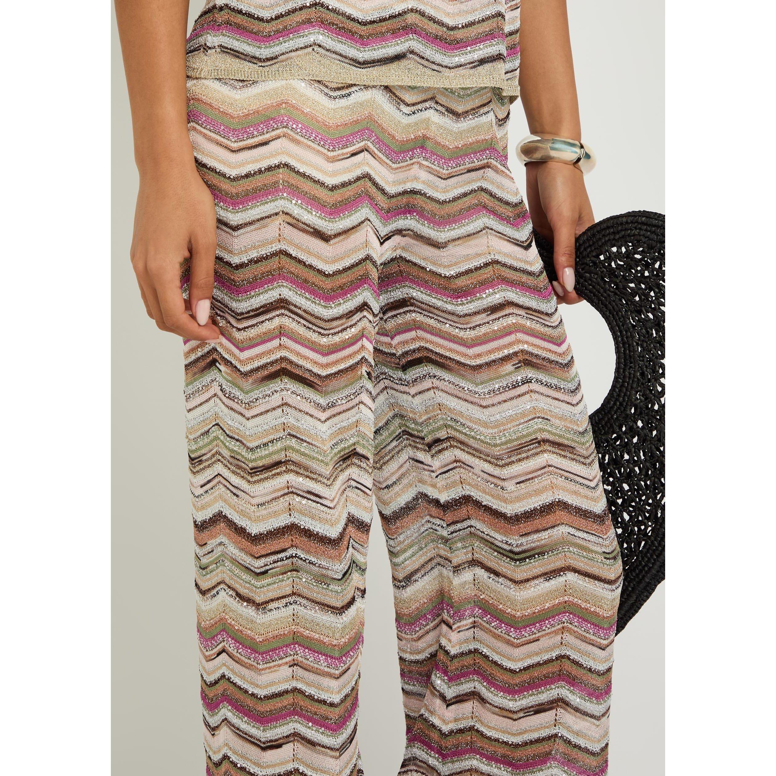 MULTICOLOURED - Missoni - Women's Striped Wide-Leg Trousers - 4