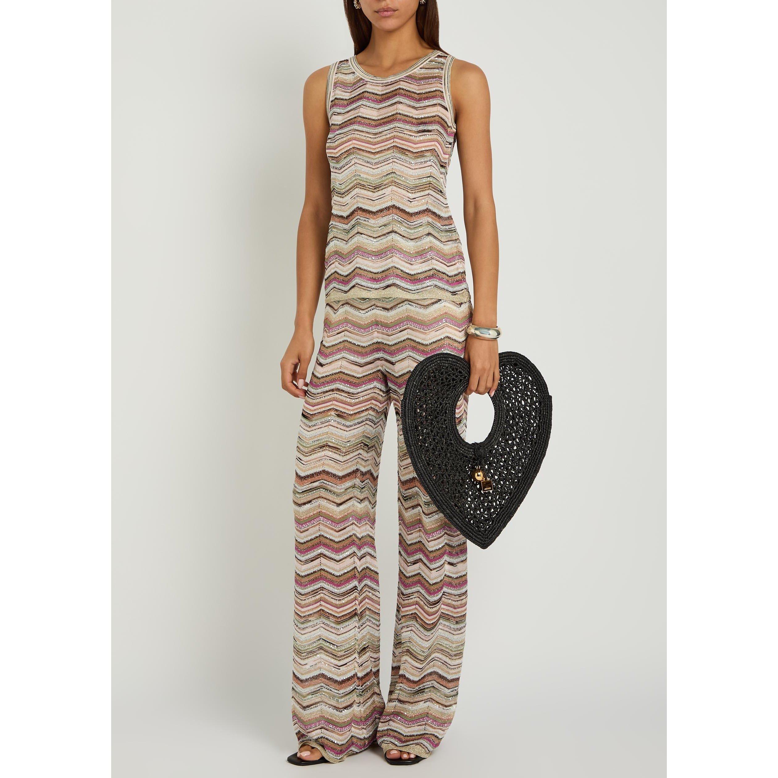 MULTICOLOURED - Missoni - Women's Striped Wide-Leg Trousers - 5