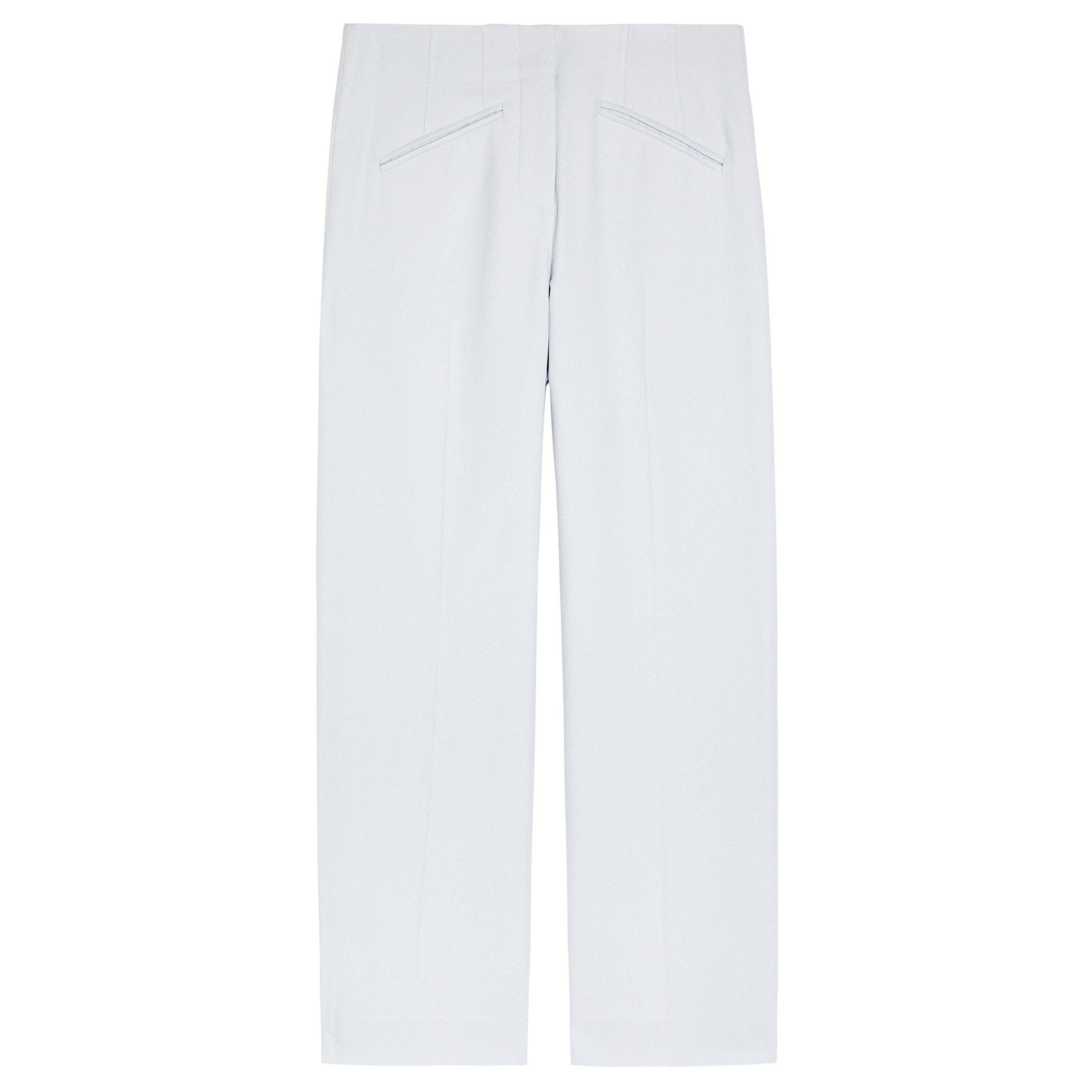LIGHT BLUE - Veronica Beard - Women's Cassidee Cotton High-Rise Wide-Leg Trousers - 1
