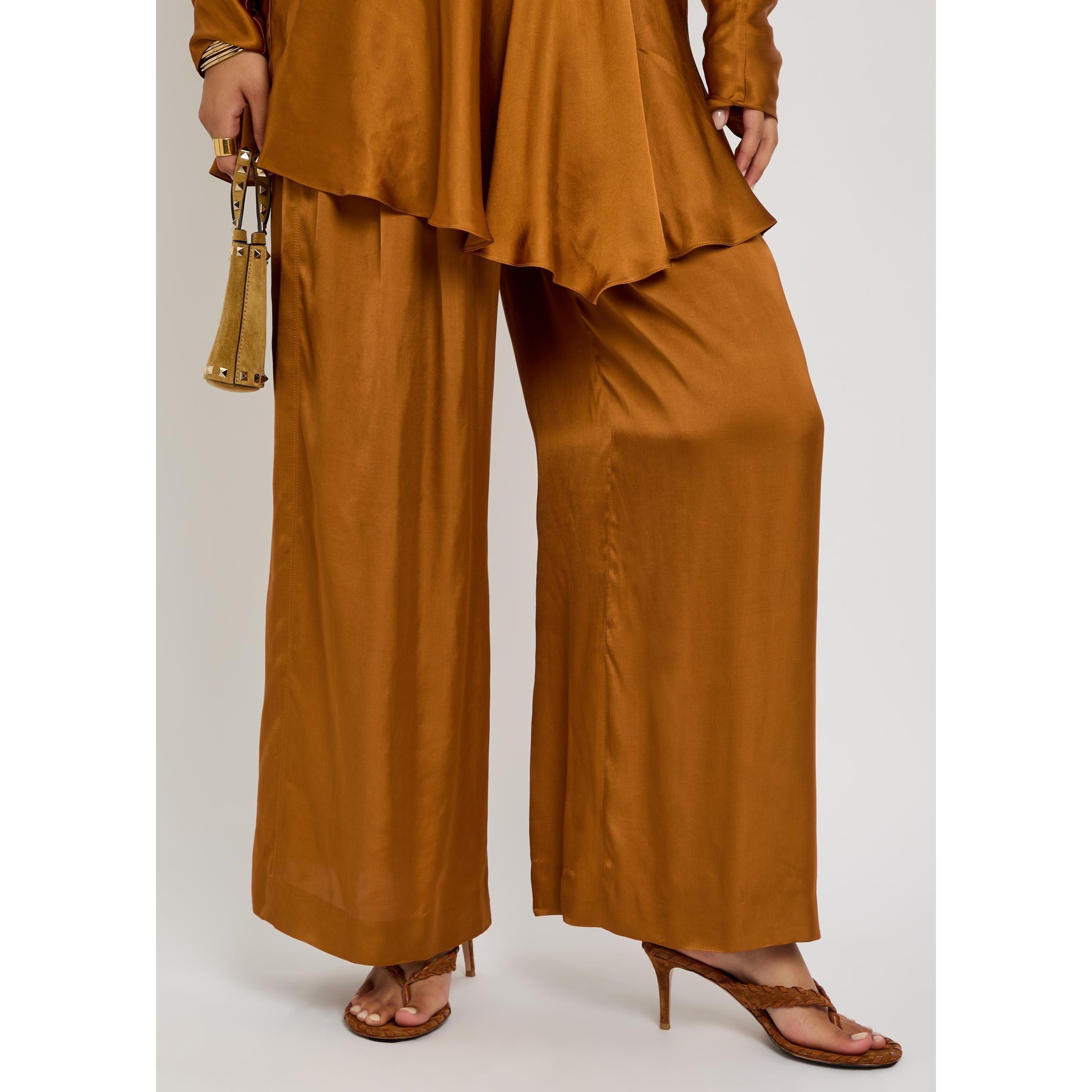 CARAMEL - Isabel Marant - Women's Nolia-Ga Viscose Wide-Leg Trousers - 4