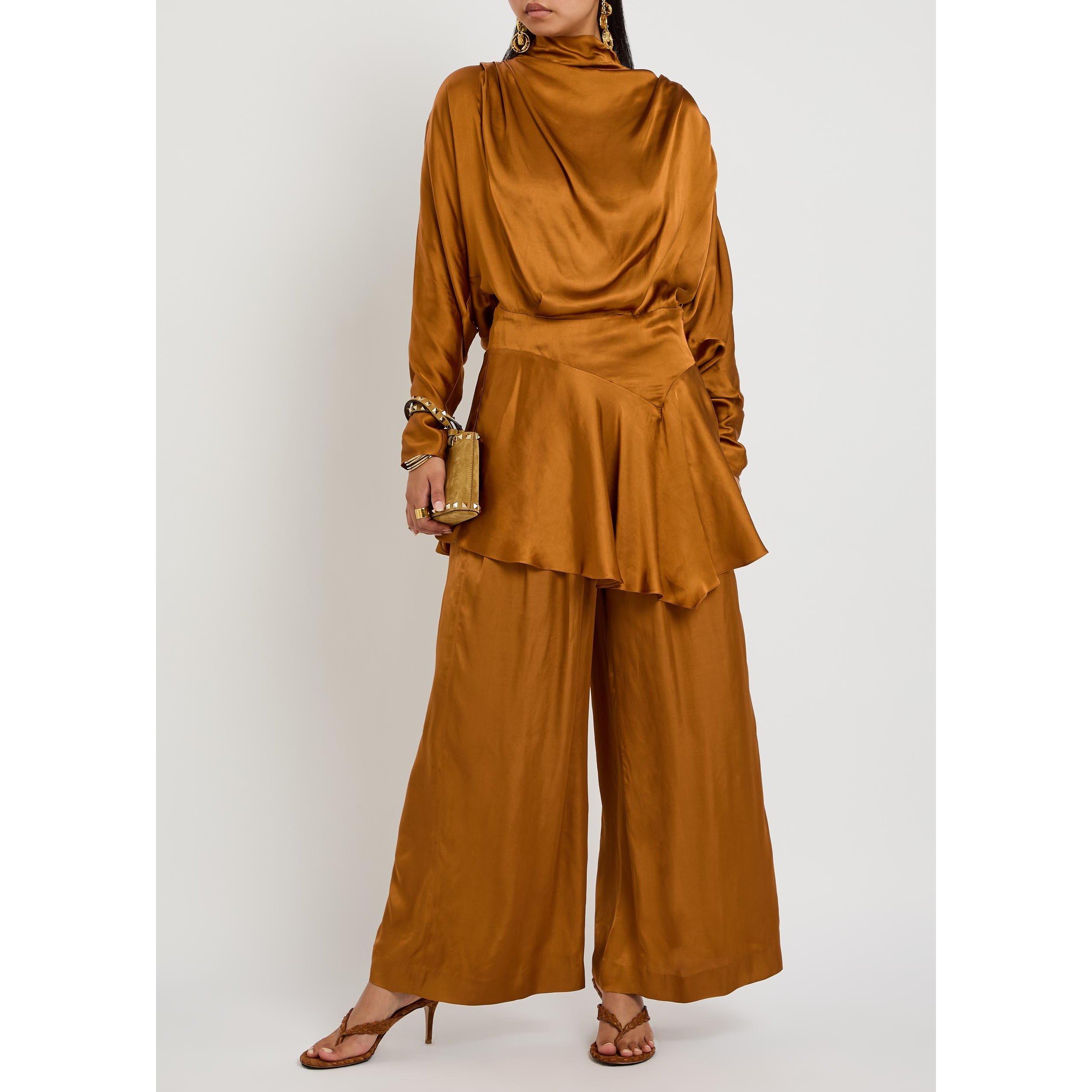 CARAMEL - Isabel Marant - Women's Nolia-Ga Viscose Wide-Leg Trousers - 5