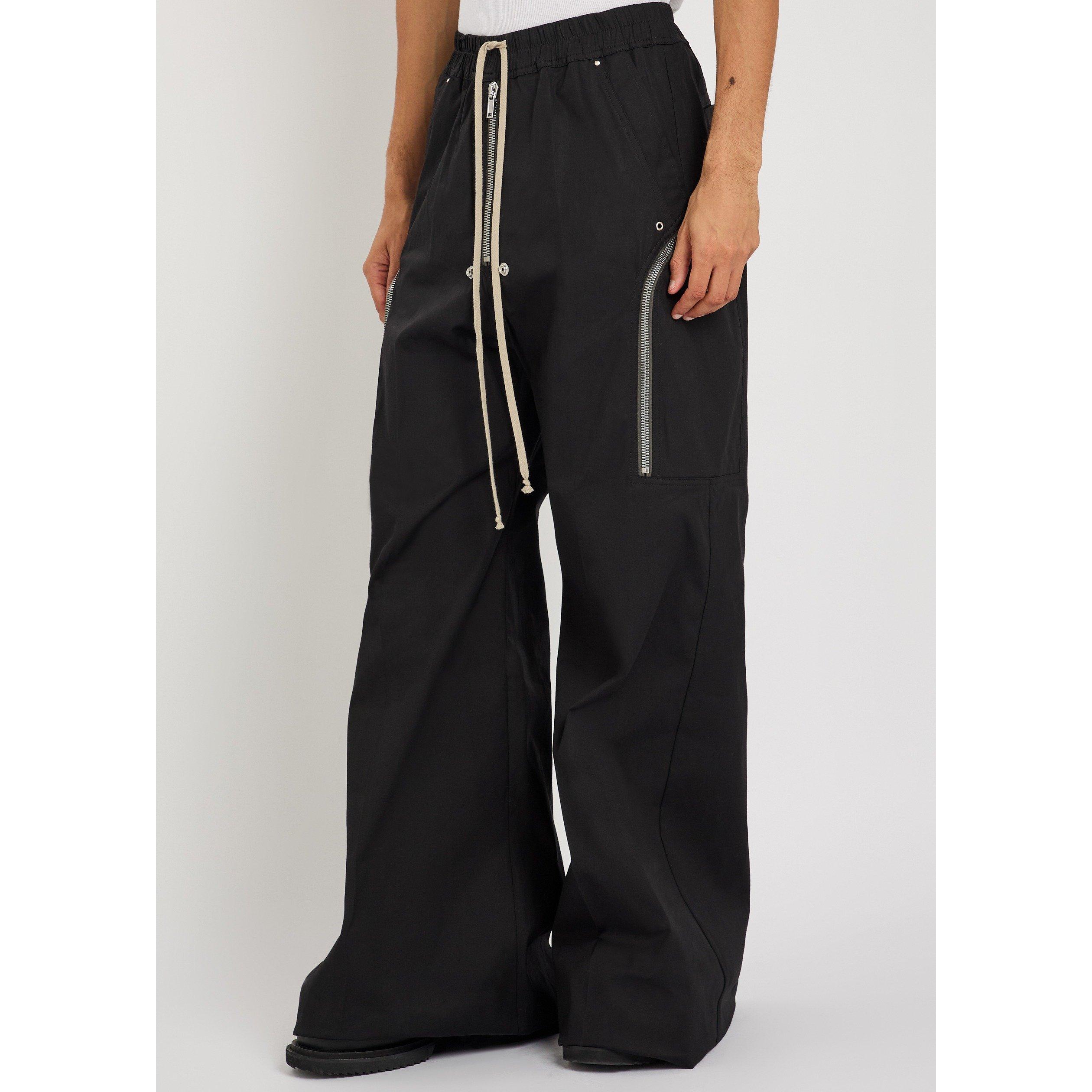 BLACK - Rick Owens - Men's Heizer Belas Cotton Wide-Leg Oversized-Fit Trousers - 2