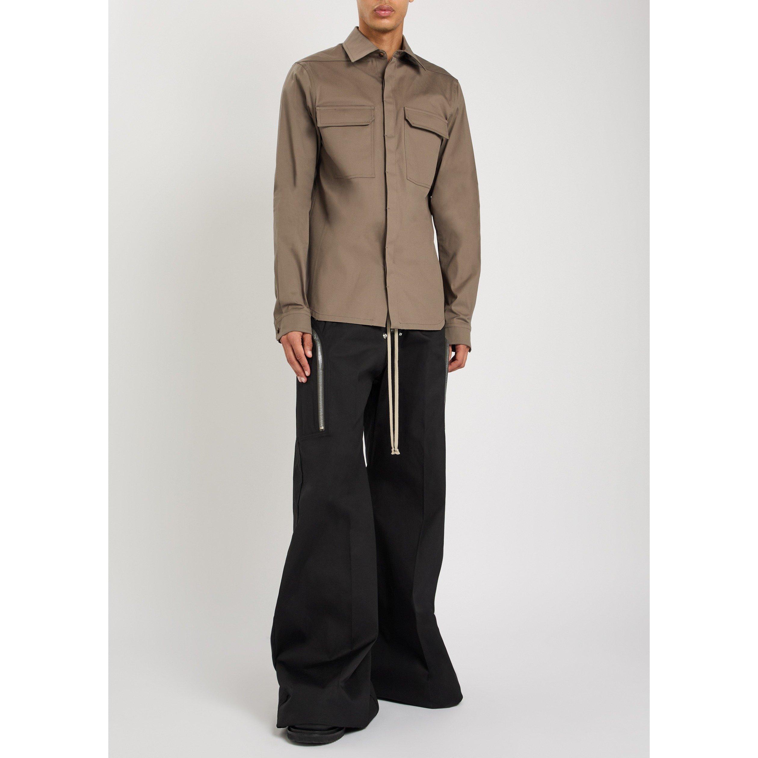 BLACK - Rick Owens - Men's Heizer Belas Cotton Wide-Leg Oversized-Fit Trousers - 5