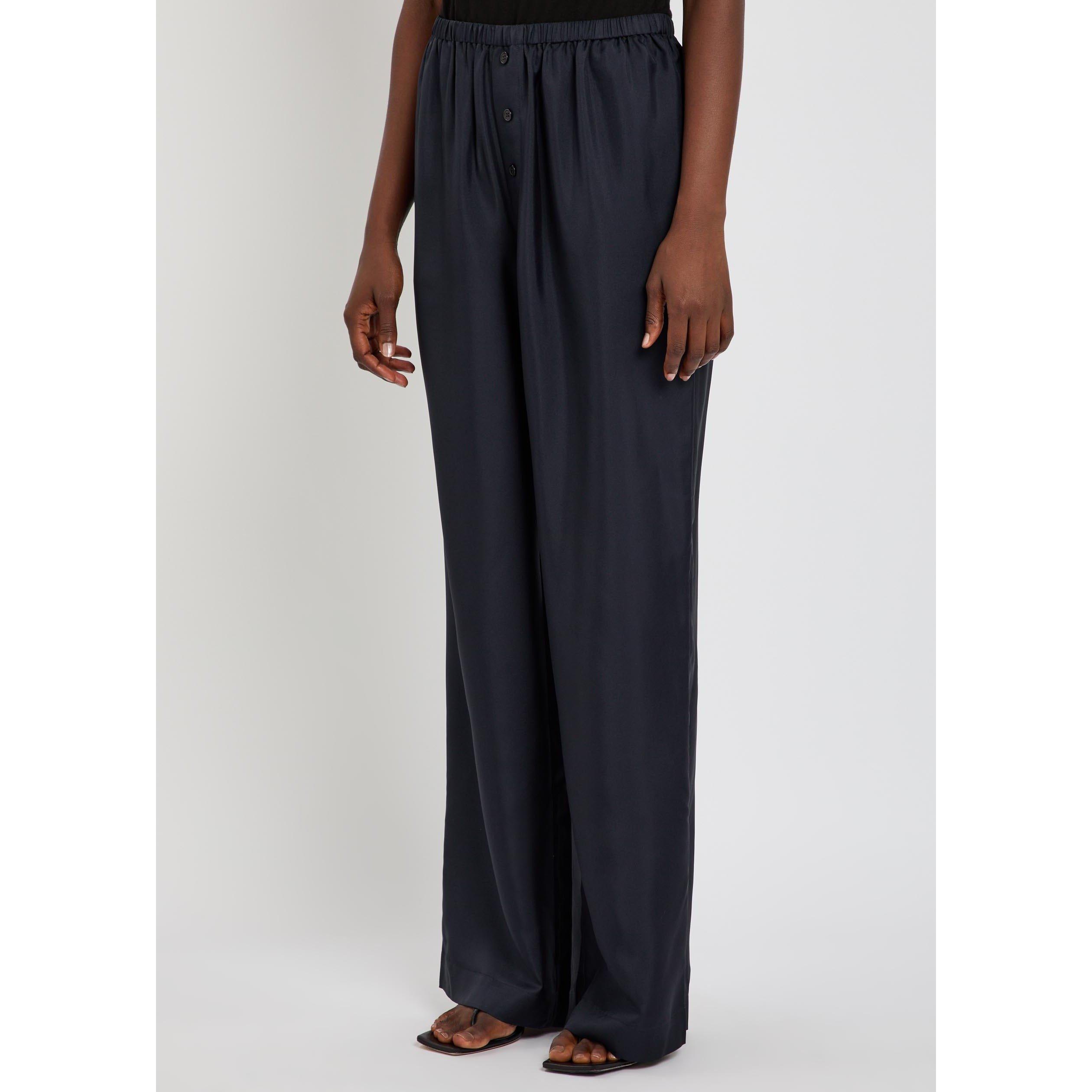 BLACK - Rohe - Women's Silk Relaxed-Fit Wide-Leg Trousers - 2