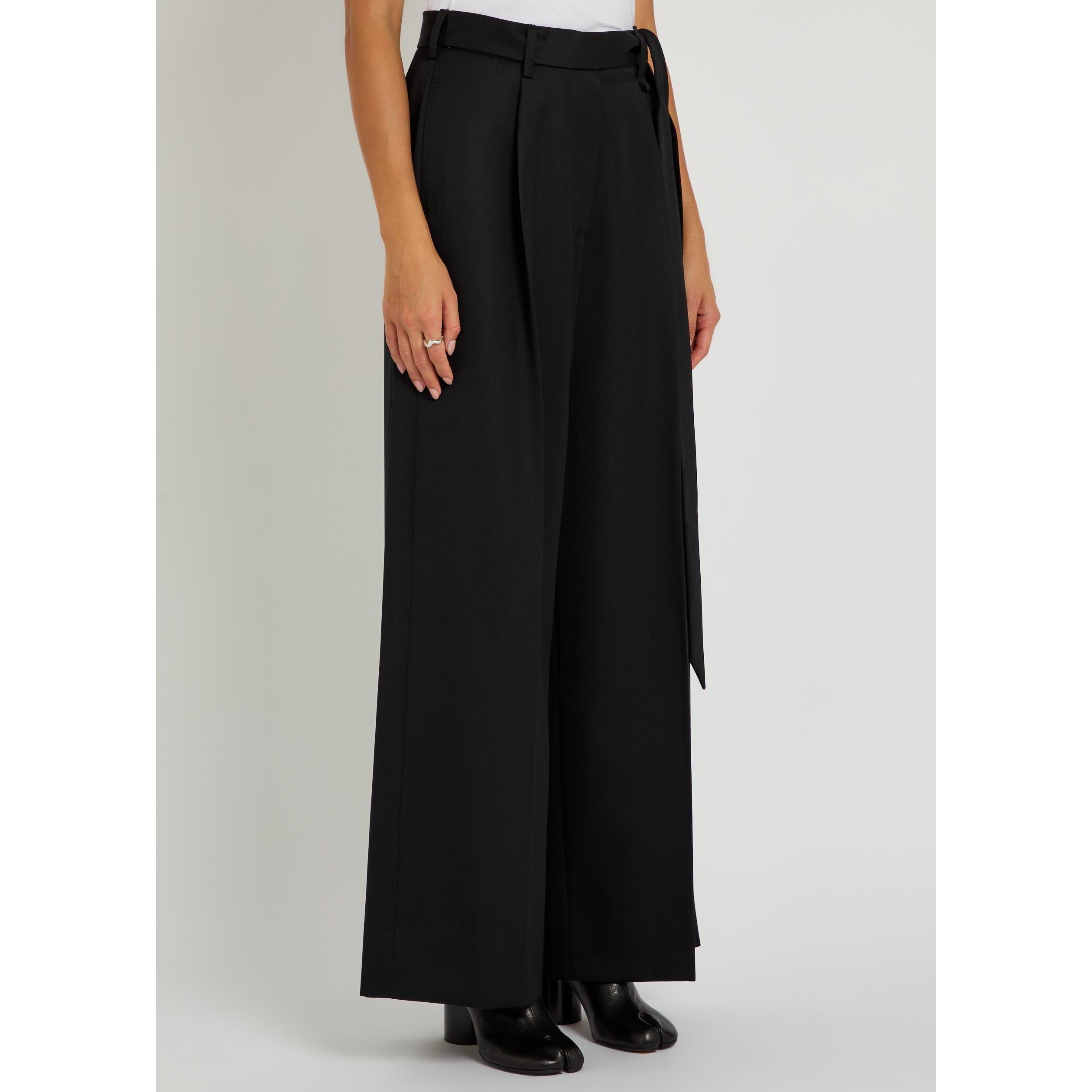 BLACK - Simone Rocha - Women's Sash Wool Wide-Leg Trousers - 2