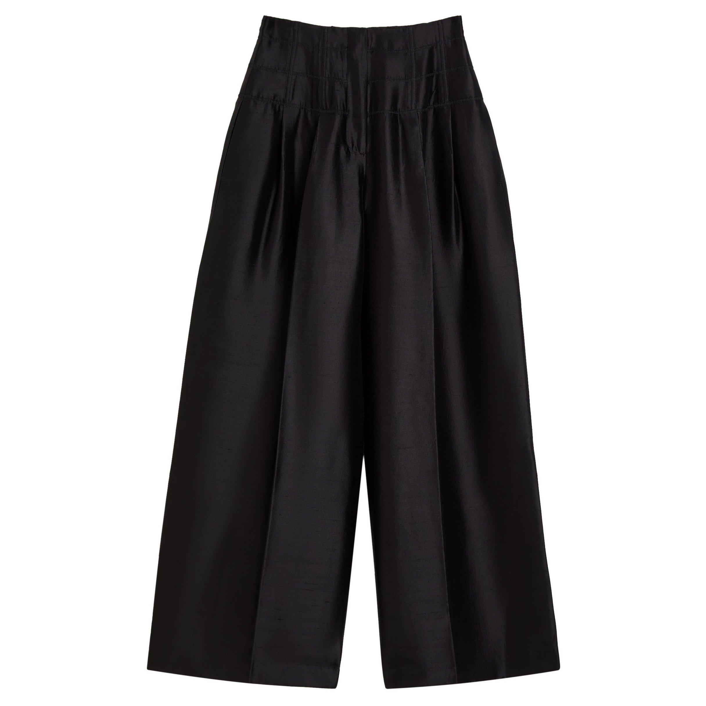 BLACK - Unknown - CONDESA TROUSER IN SHANTUNG - 1