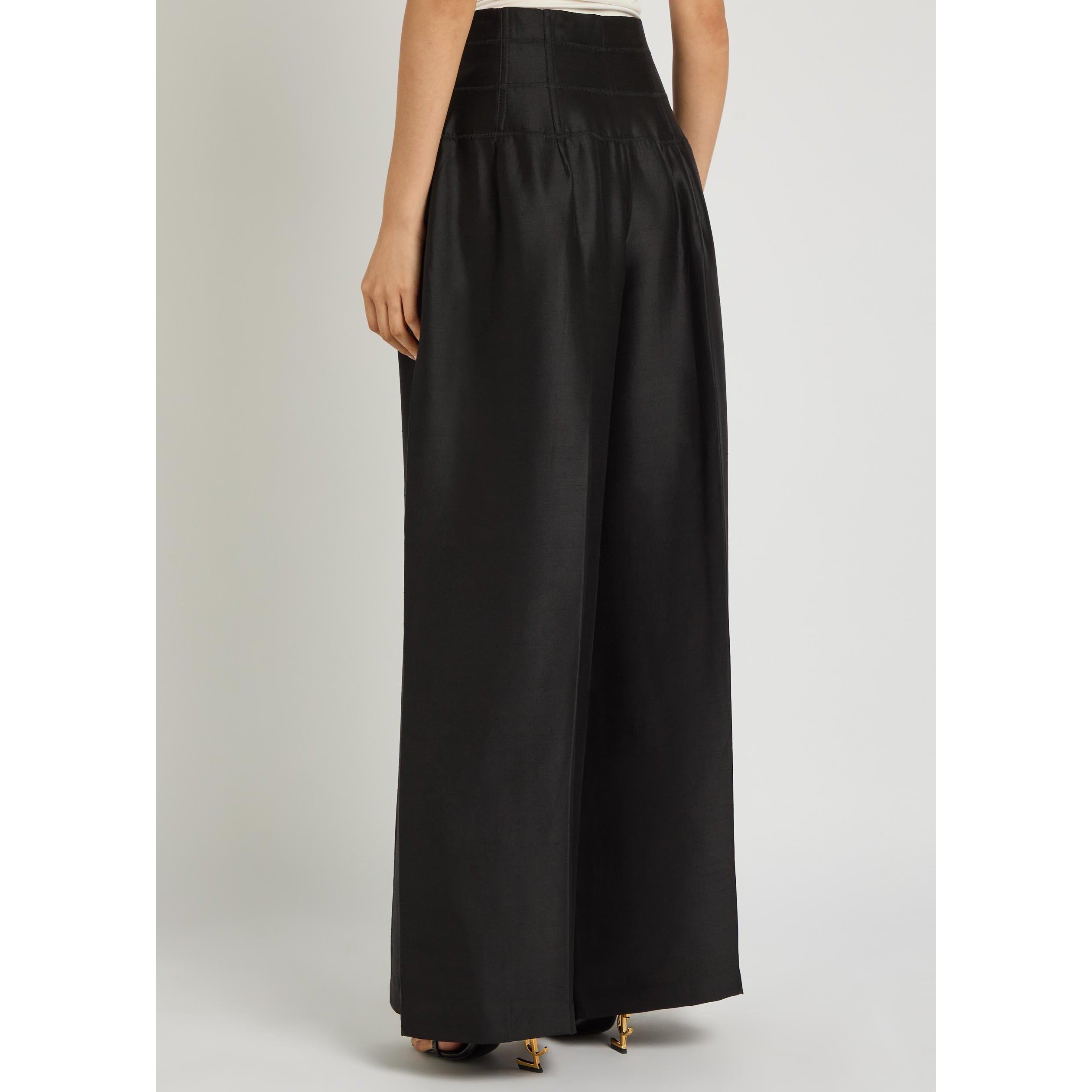 BLACK - Unknown - CONDESA TROUSER IN SHANTUNG - 3