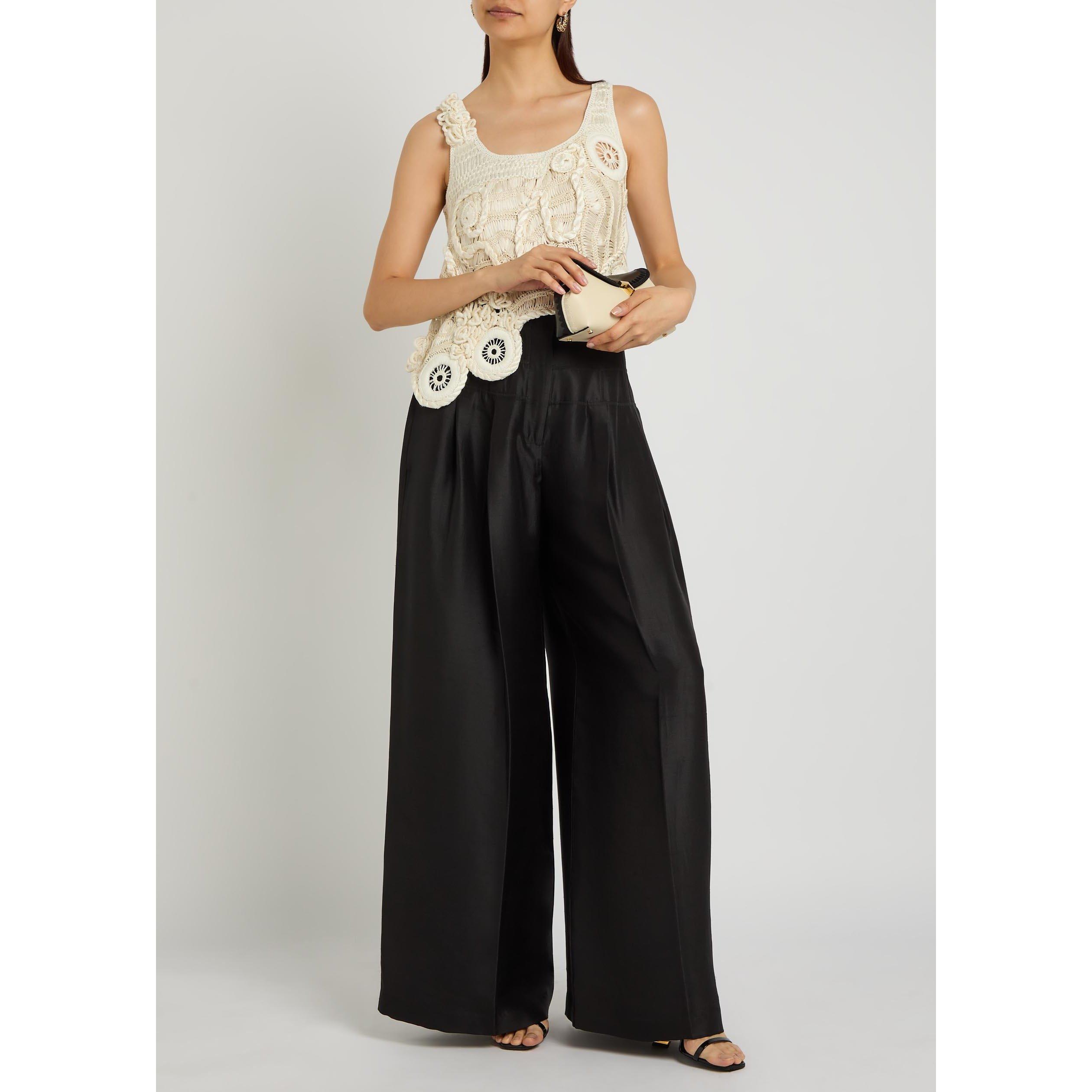 BLACK - Unknown - CONDESA TROUSER IN SHANTUNG - 5