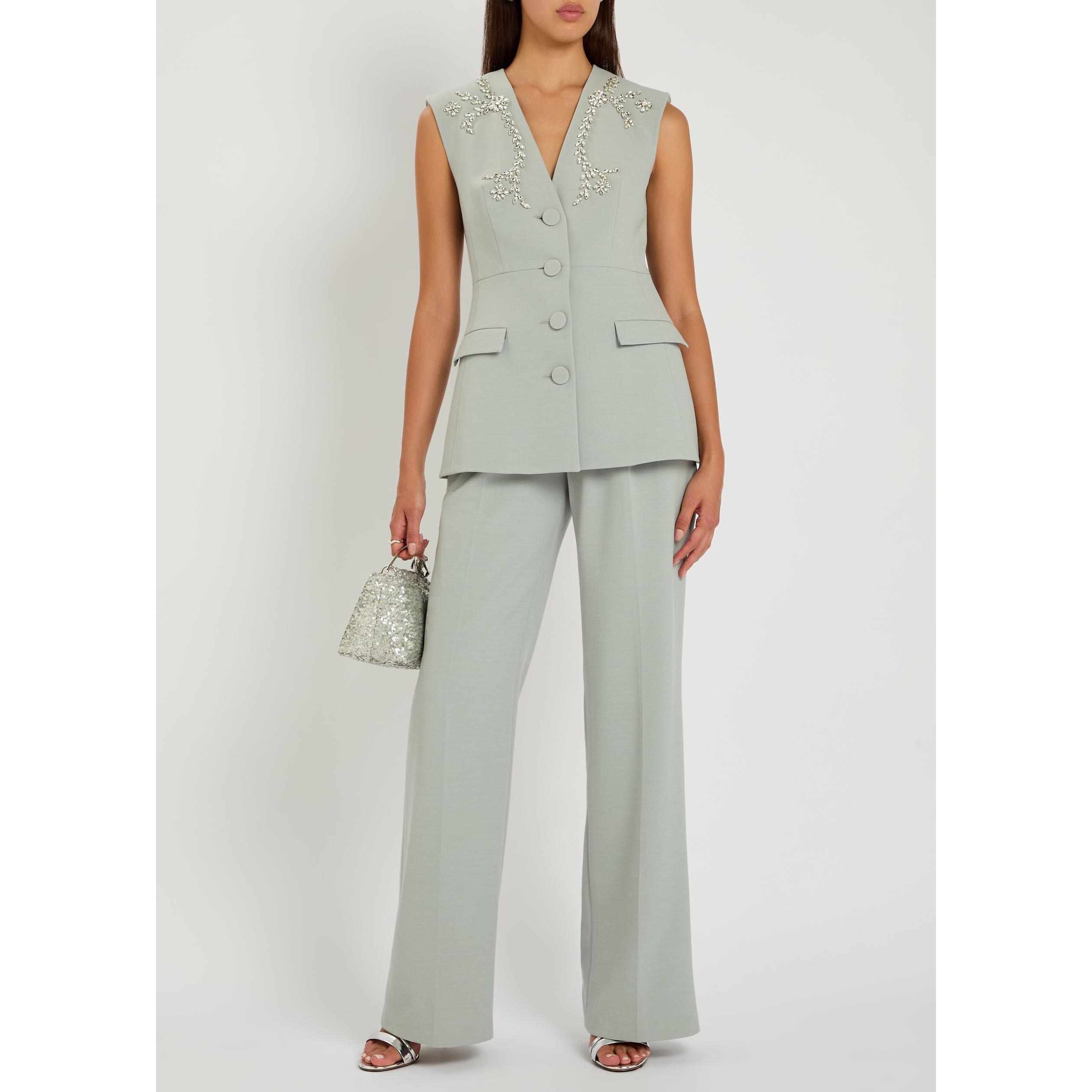 GREY - Huishan Zhang - Women's Lucian Wide-Leg Trousers - 5