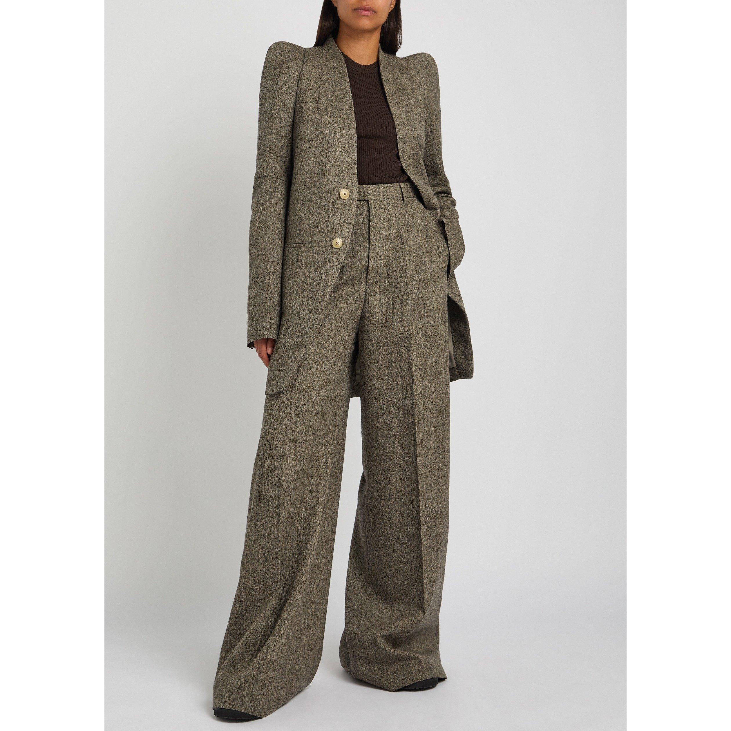 BLACK OTHER - Rick Owens - Women's Tailored Wool Wide-Leg Trousers - 5