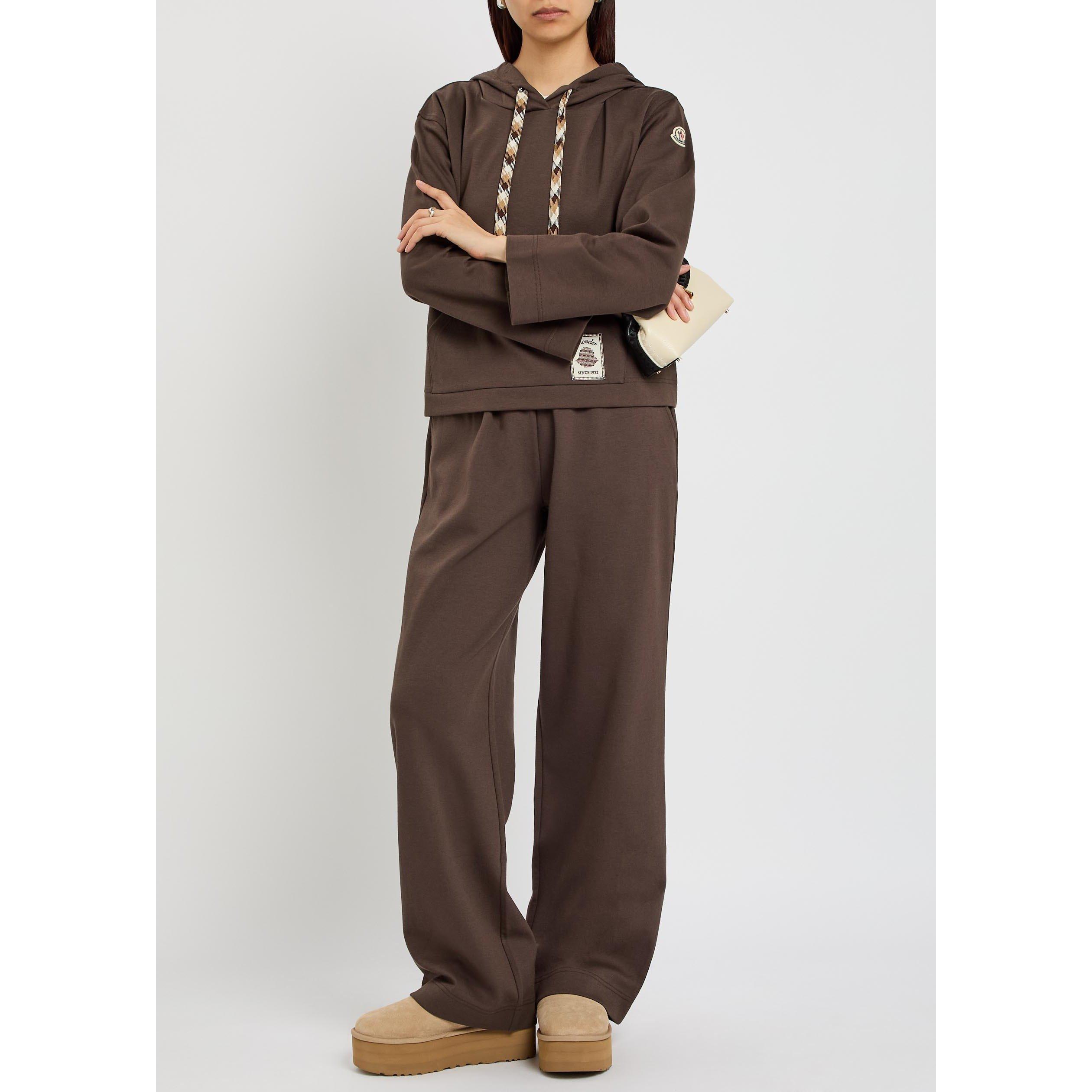 BROWN - Moncler - Women's Cotton Wide-Leg Open-Hem Joggers - 5