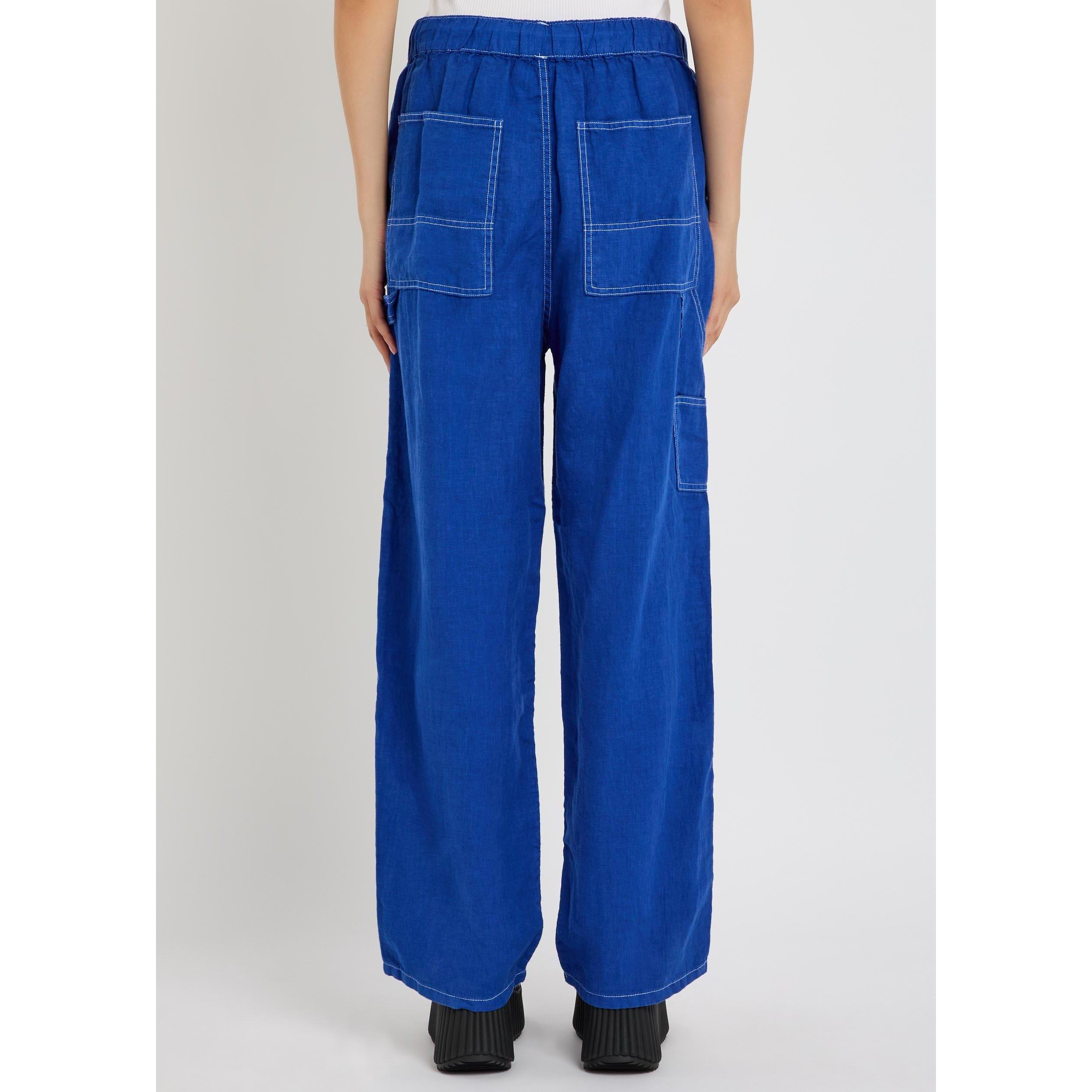 BLUE - Rag and Bone - Women's Atlas Linen Relaxed-Fit Wide-Leg Trousers - 3