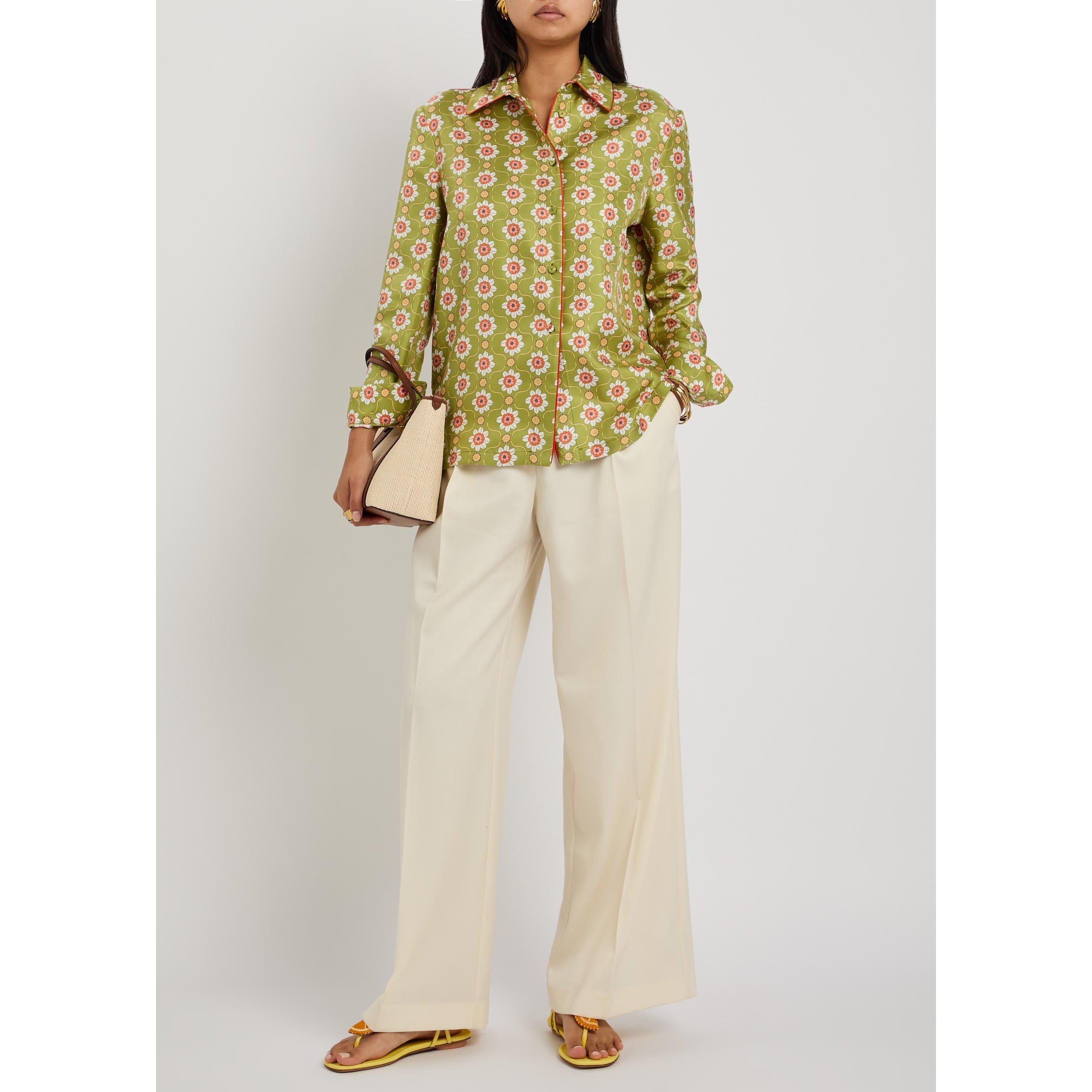 IVORY - La DoubleJ - Women's Wool Wide-Leg Trousers - 5