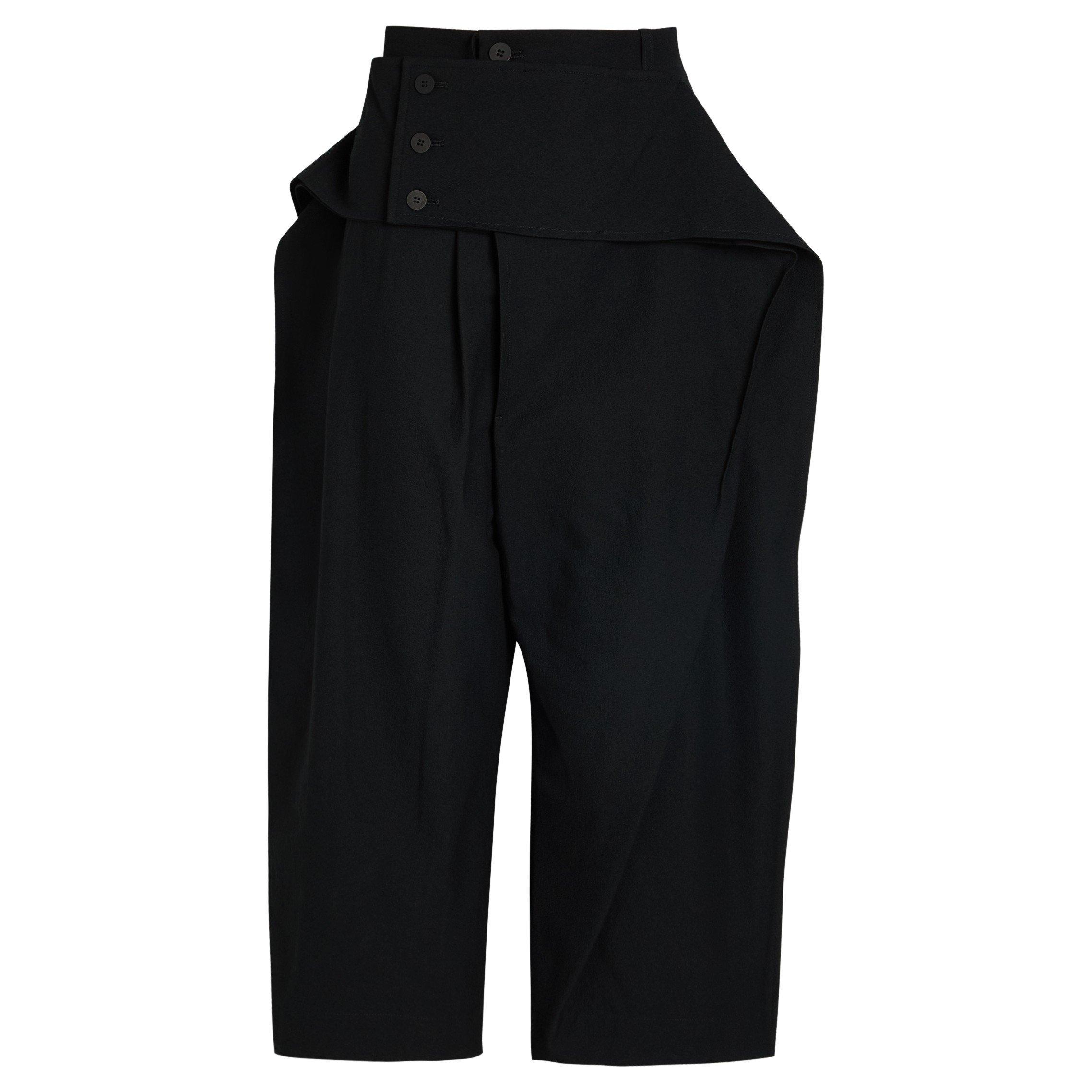 BLACK - Issey Miyake - Women's Grainy Cropped Wide Leg Trousers - 1