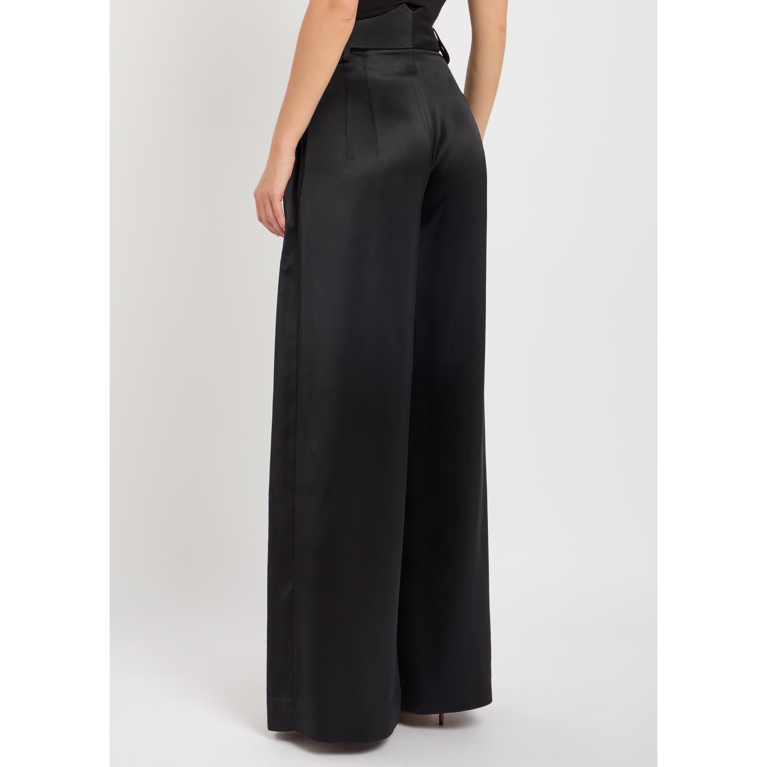 BLACK - Patrick McDowell - ALEXANDRA WIDE-LEG VISCOSE TRO - 3