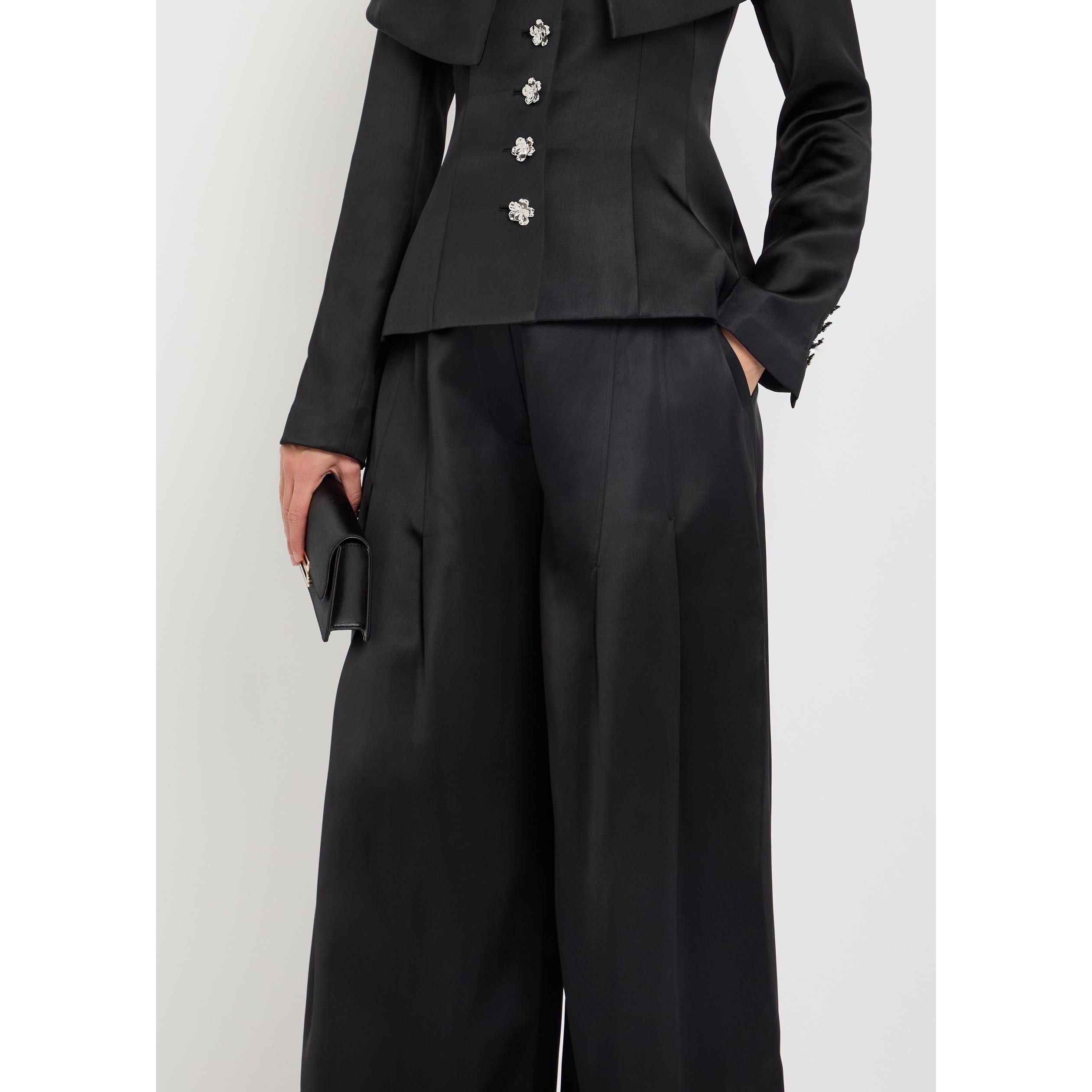 BLACK - Patrick McDowell - ALEXANDRA WIDE-LEG VISCOSE TRO - 4