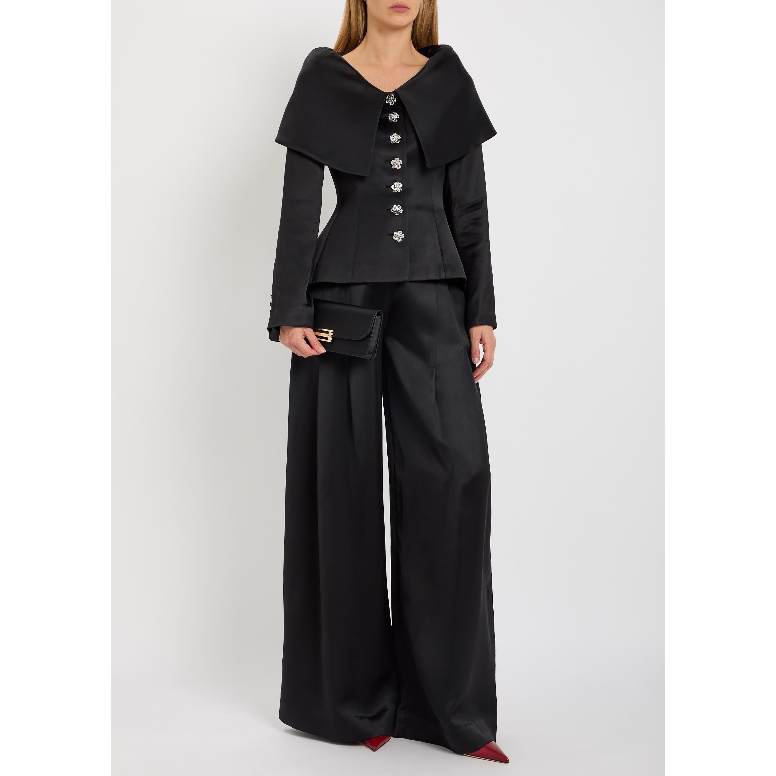 BLACK - Patrick McDowell - ALEXANDRA WIDE-LEG VISCOSE TRO - 5