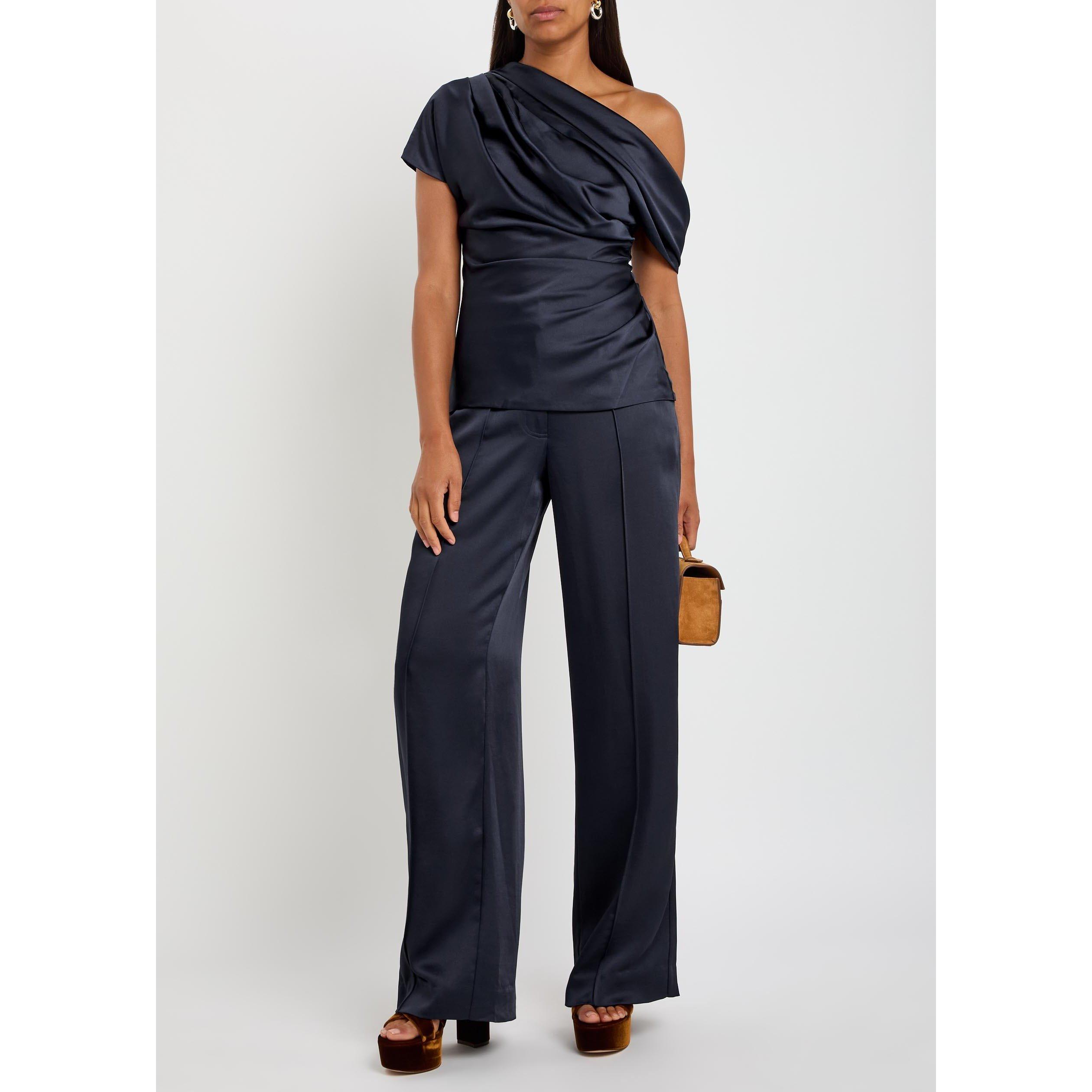 NAVY - Jonathan Simkhai - Women's Kyra Wide-Leg Trousers - 5