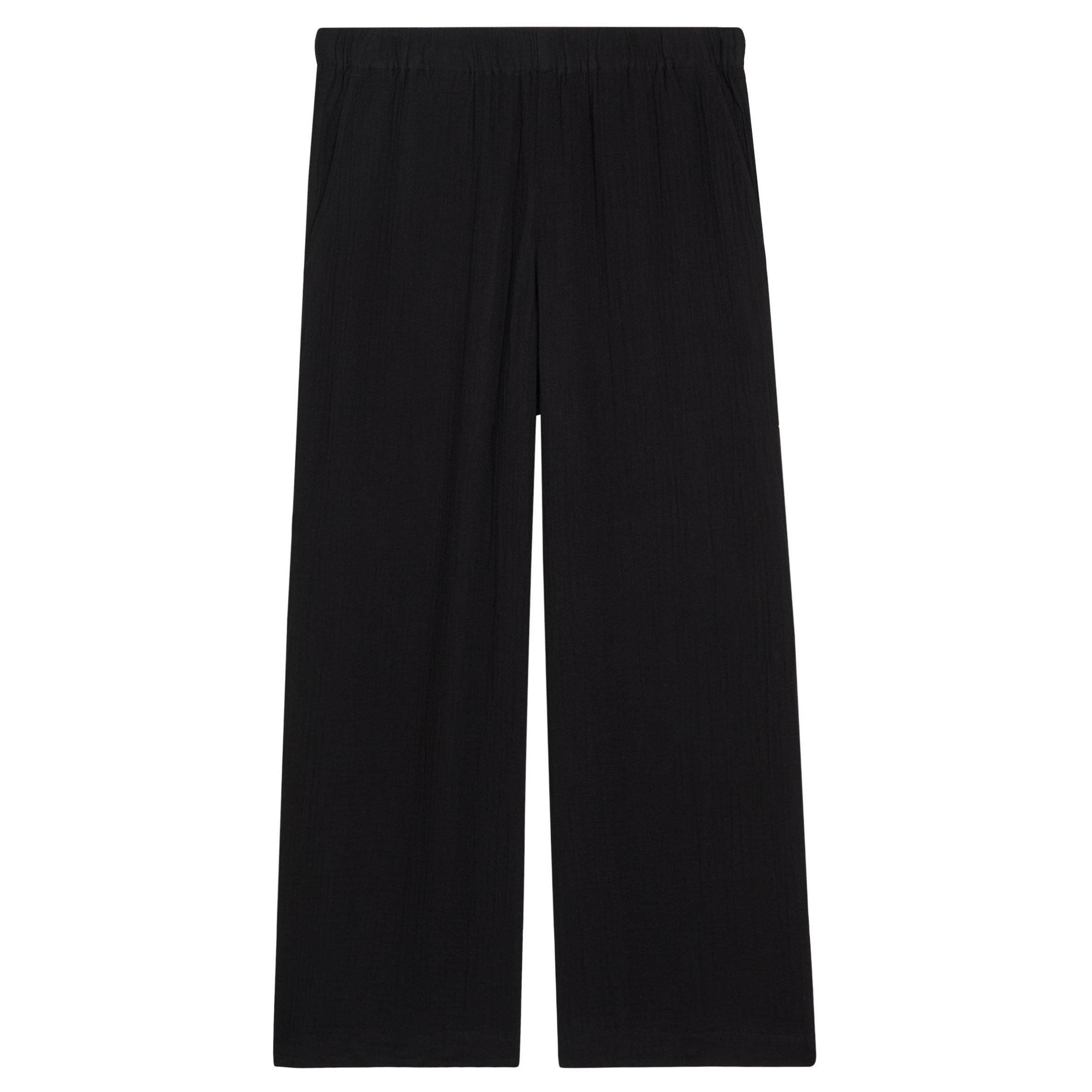 BLACK - Eileen Fisher - TR WIDE ANKLE TROUSER