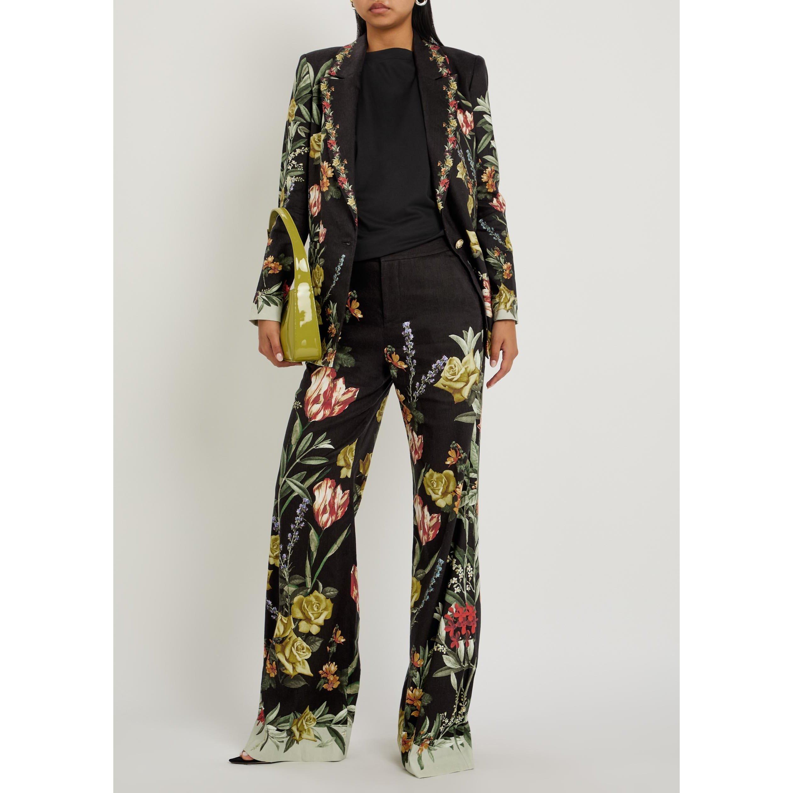 BLACK AND OTHER - Alice And Olivia - Women's Dylan High-Rise Linen Wide-Leg Trousers - 5