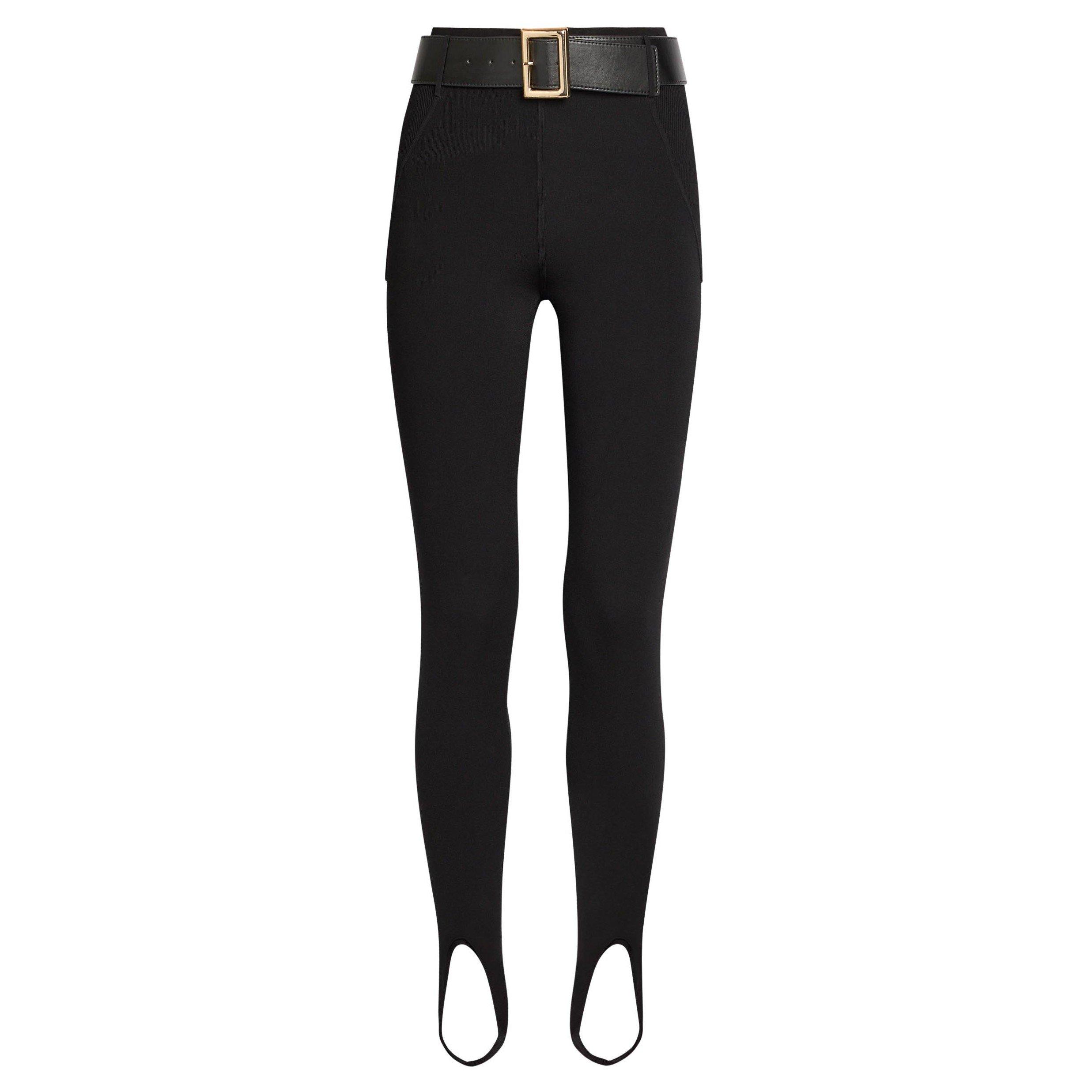 BLACK - Self Portrait - LG BLACK KNIT STIRRUP LEGGINGS - 1
