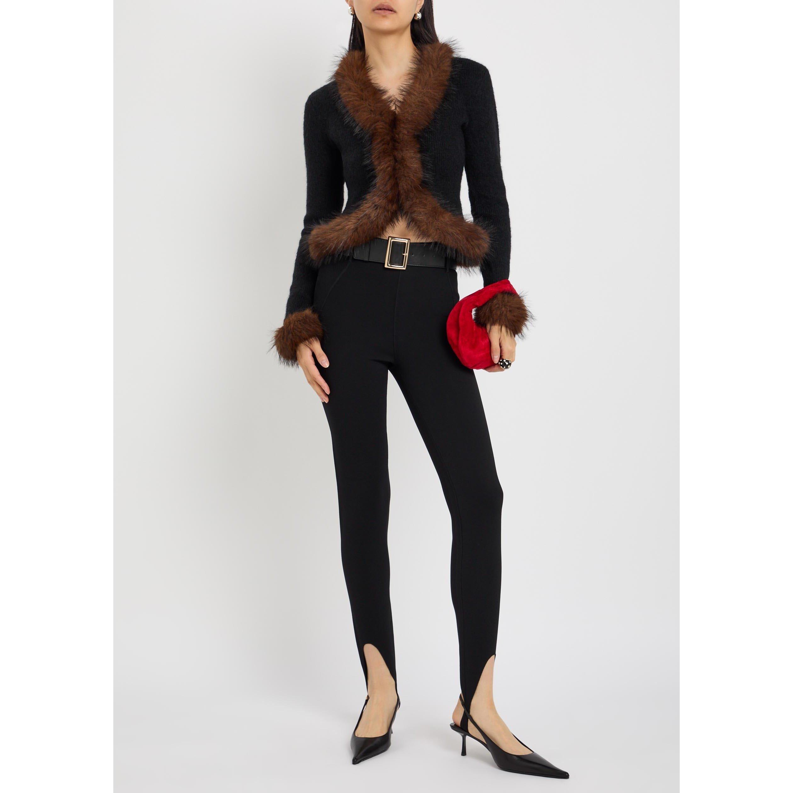 BLACK - Self Portrait - LG BLACK KNIT STIRRUP LEGGINGS - 5