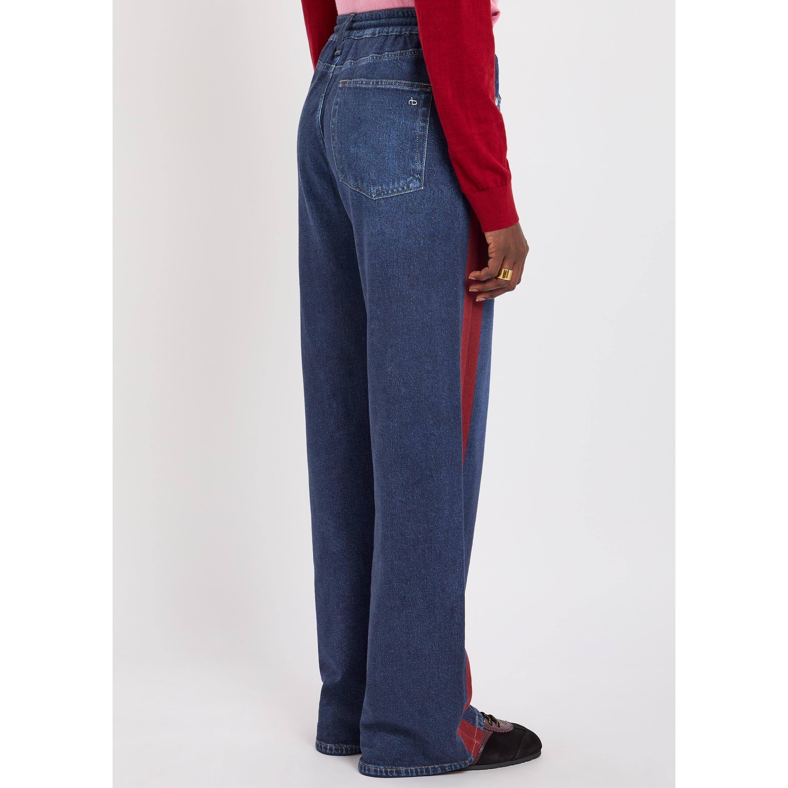 BLUE - Rag and Bone - Women's Miramar Drawcord Cotton Open Hem Relaxed-Fit Joggers - 3