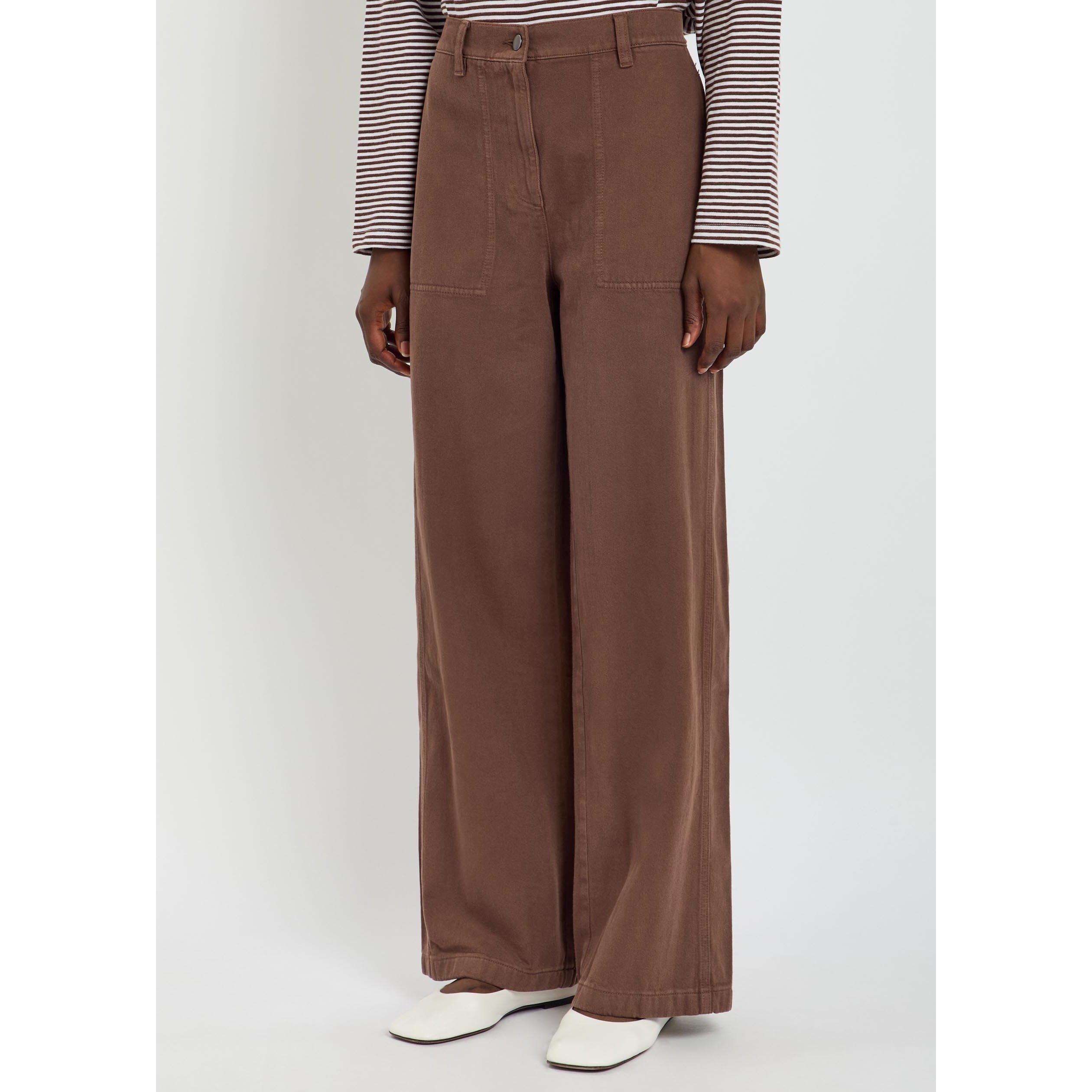 BROWN - Eileen Fisher - HIGH-WAISTED WIDE F/L PANT - 2