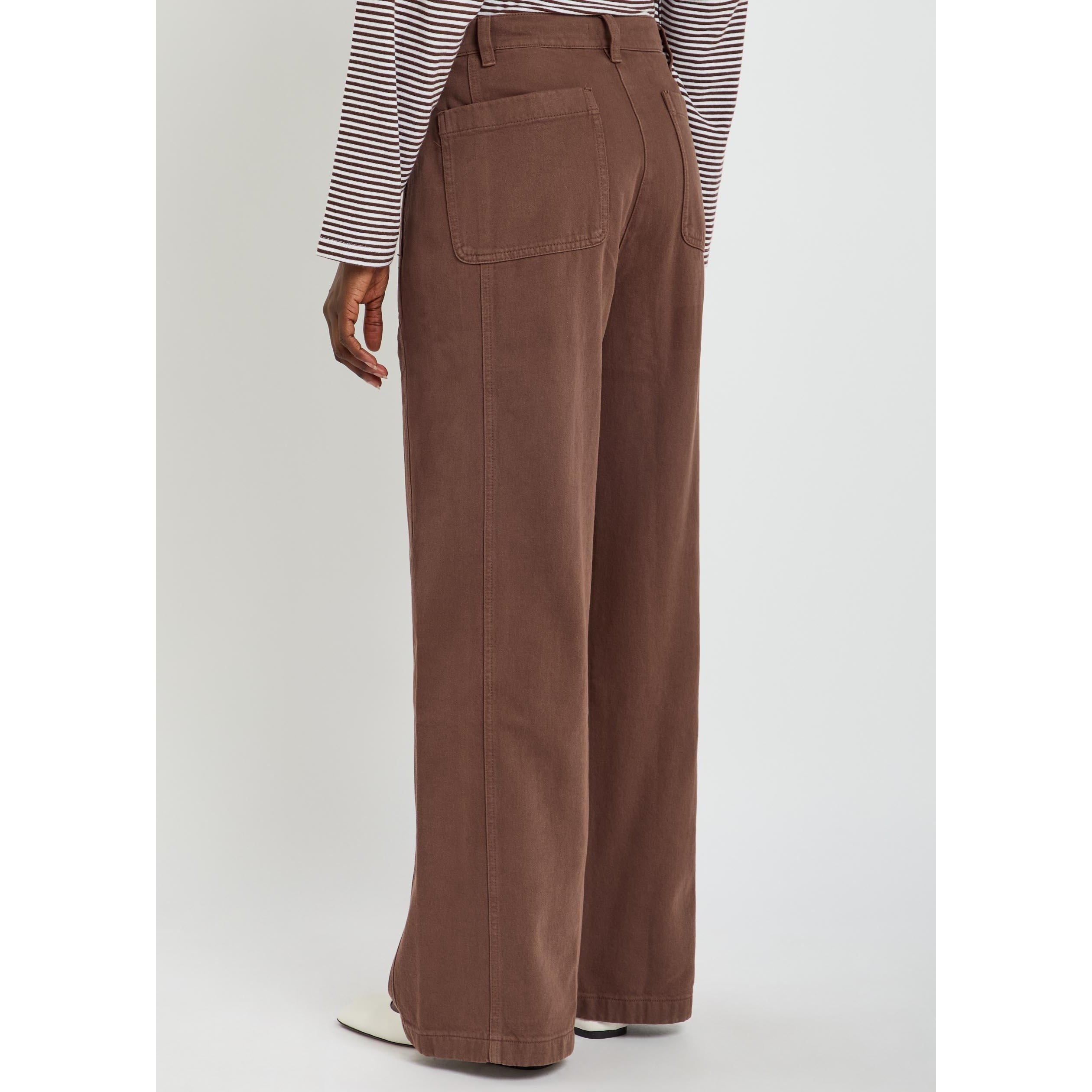 BROWN - Eileen Fisher - HIGH-WAISTED WIDE F/L PANT - 3