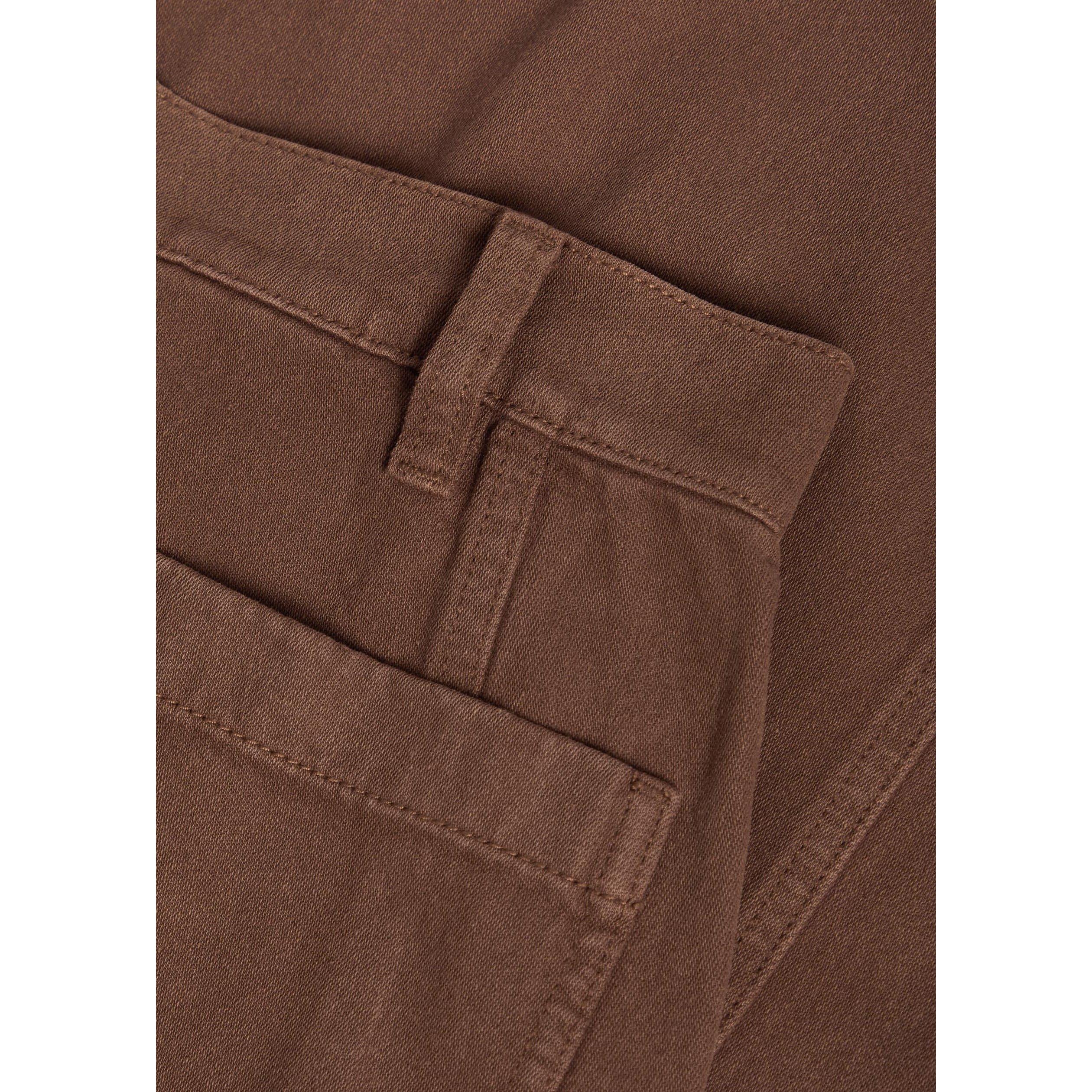 BROWN - Eileen Fisher - HIGH-WAISTED WIDE F/L PANT - 4