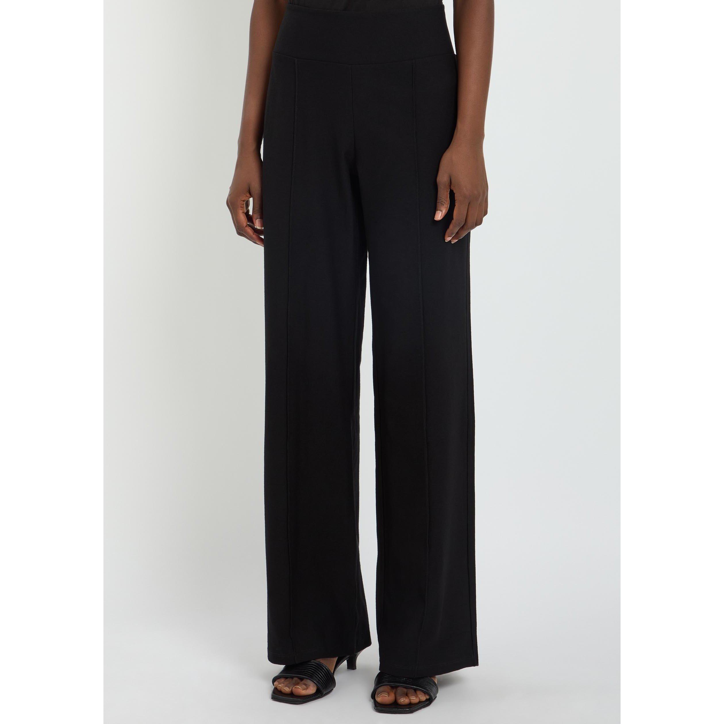 BLACK - Eileen Fisher - F/L HIGH WAISTED WIDE PANT W/ - 2