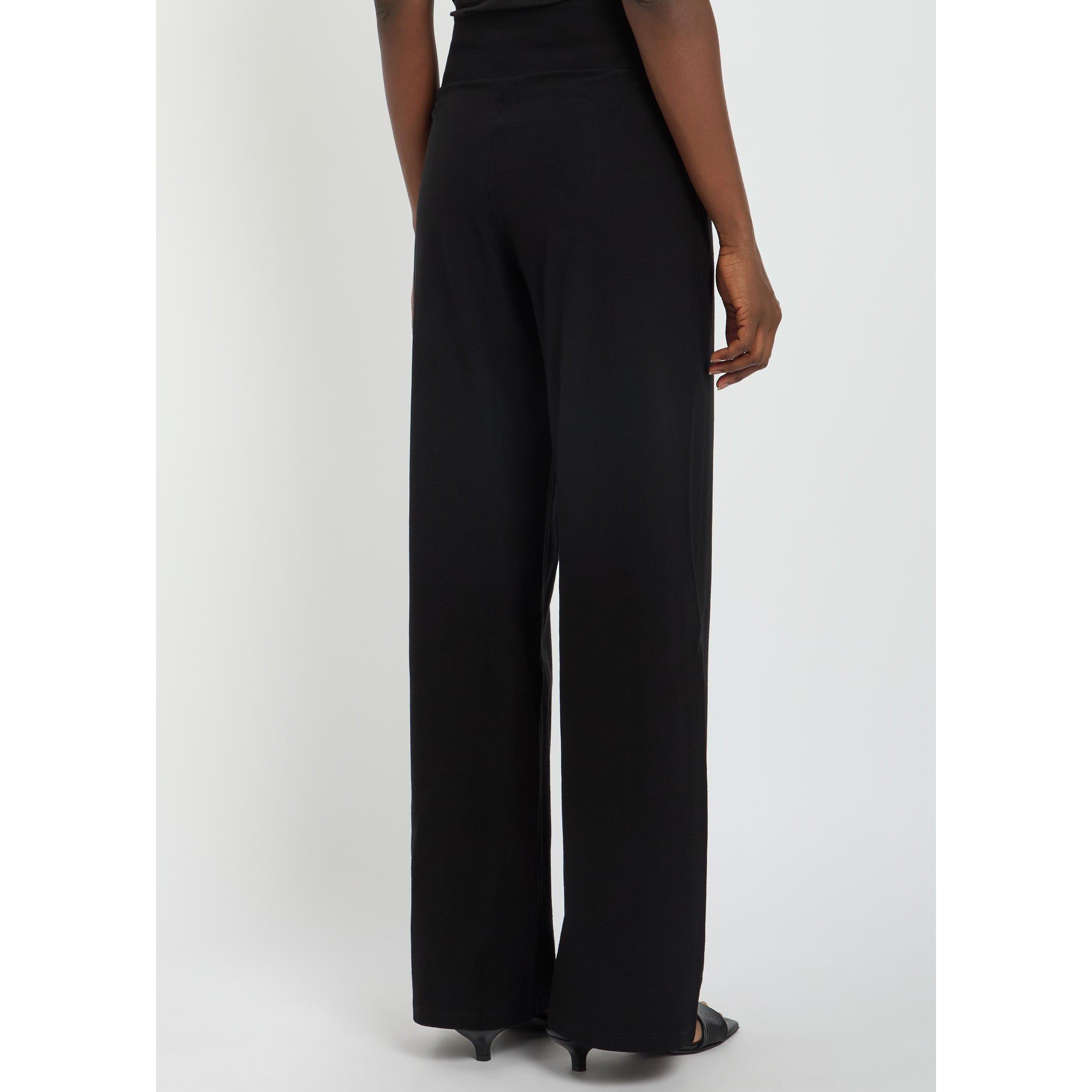 BLACK - Eileen Fisher - F/L HIGH WAISTED WIDE PANT W/ - 3