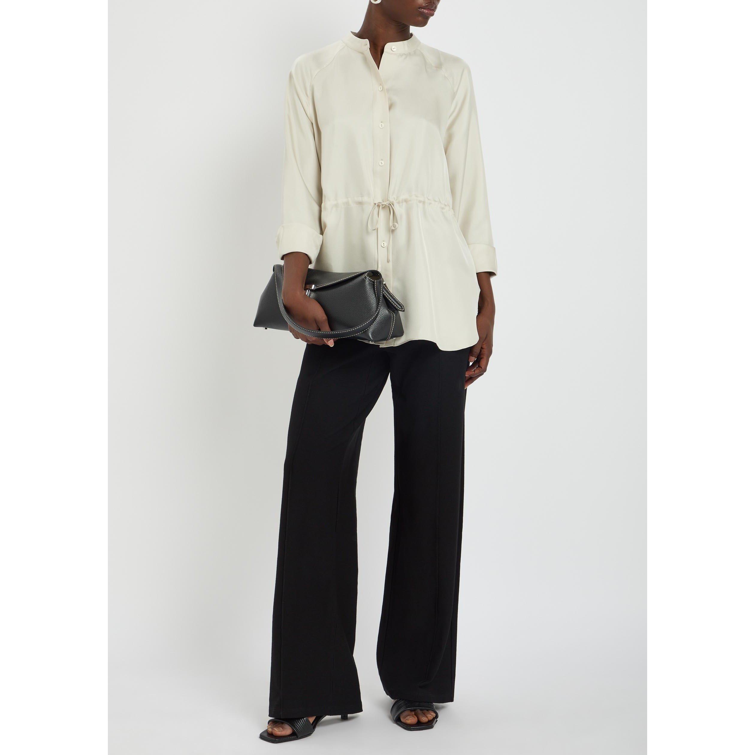 BLACK - Eileen Fisher - F/L HIGH WAISTED WIDE PANT W/ - 5
