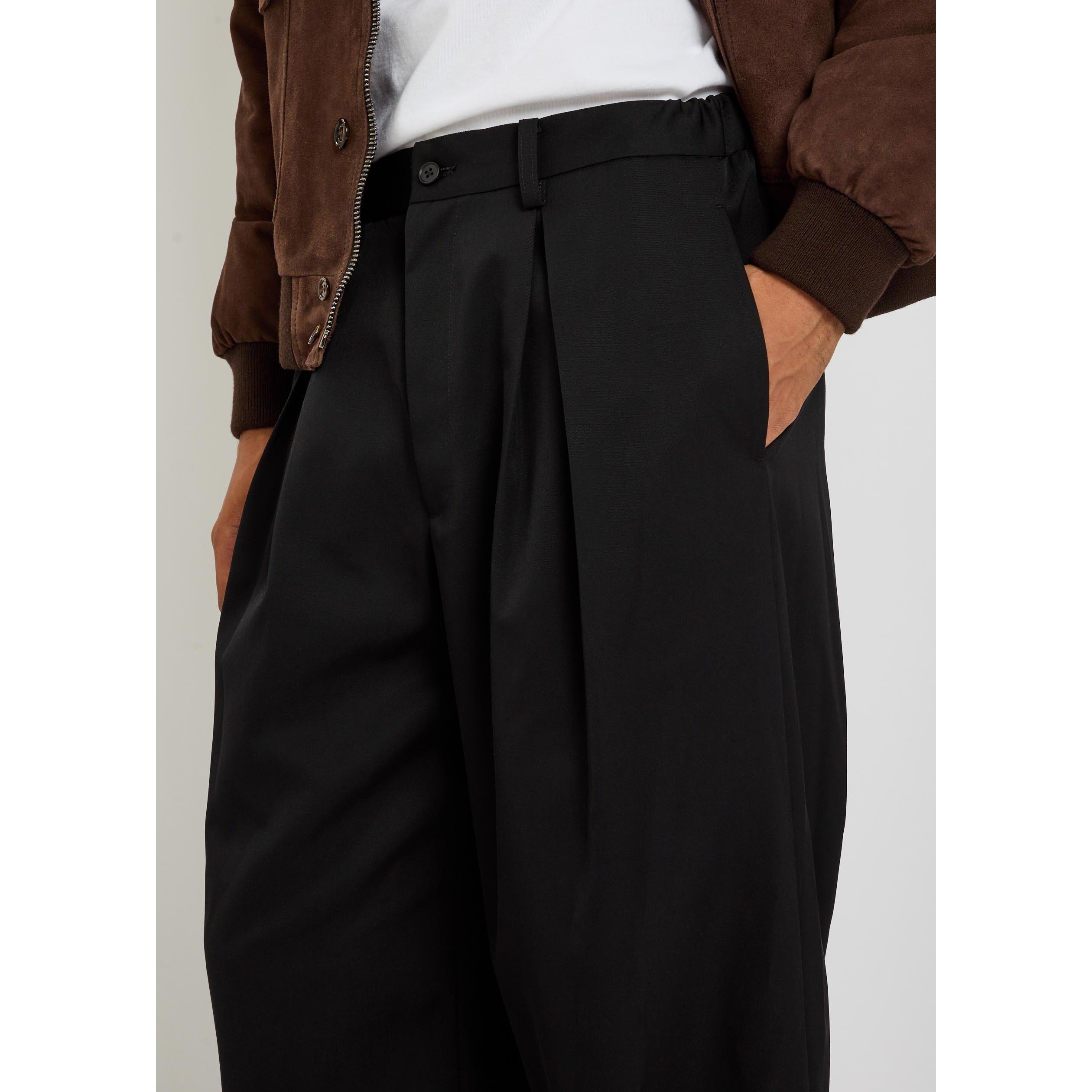 BLACK - SSSTEIN - SSSTEIN EASY WIDE TROUSERS - 4