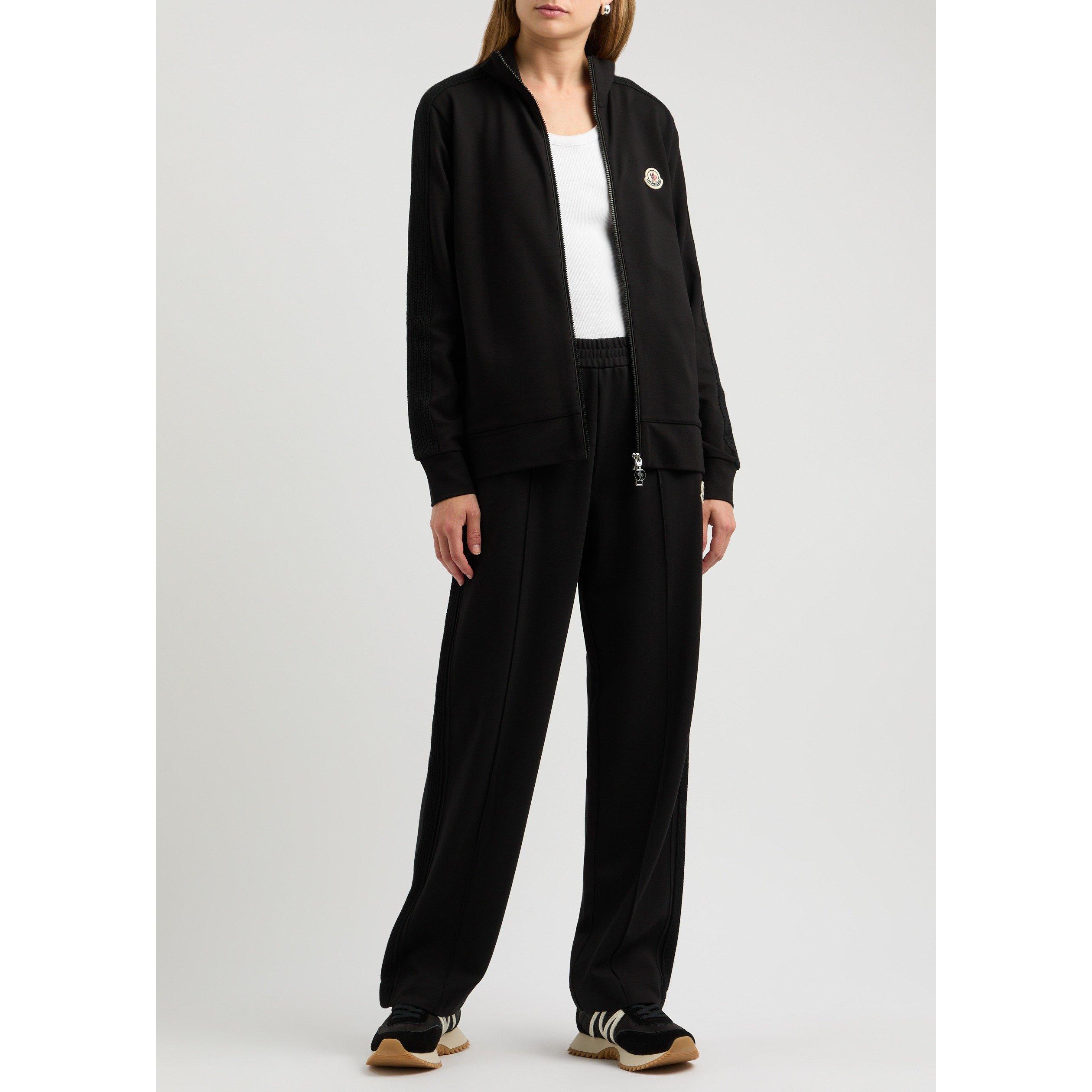BLACK - Moncler - Women's Open Hem Wool Panel Jersey Joggers - 5