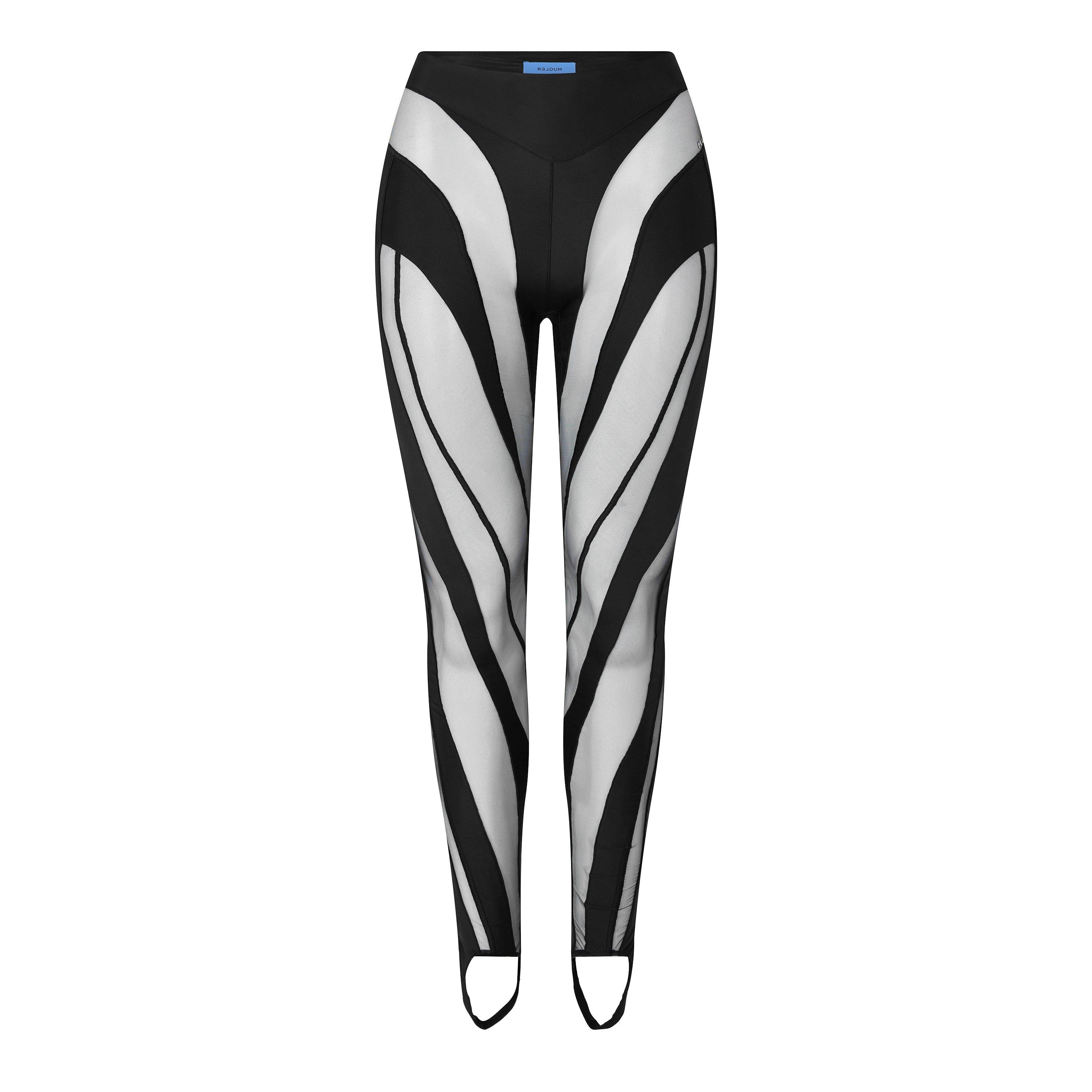 BLACK - Mugler - LEGGINGS WITH SHEER TULLE - 1