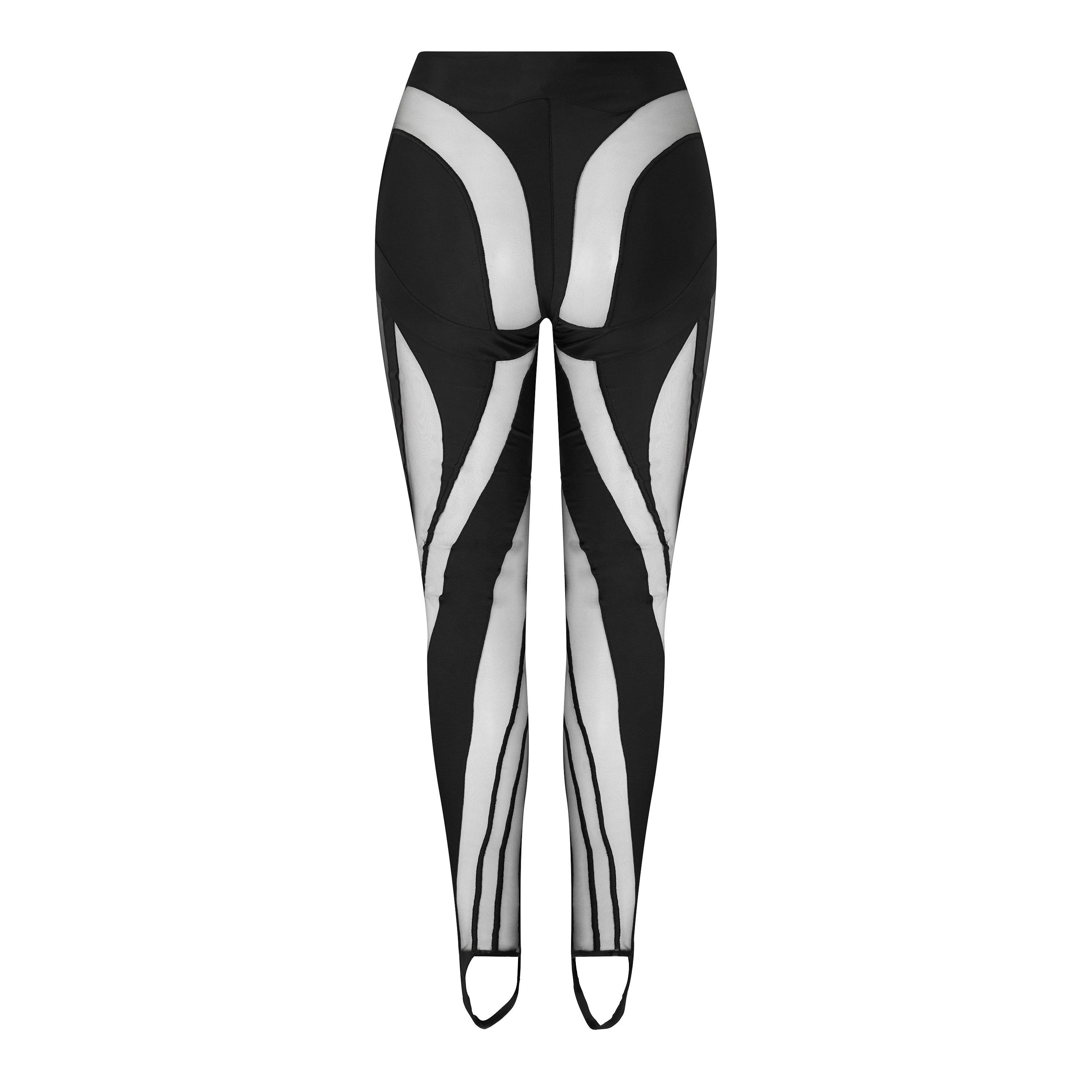 BLACK - Mugler - LEGGINGS WITH SHEER TULLE - 2