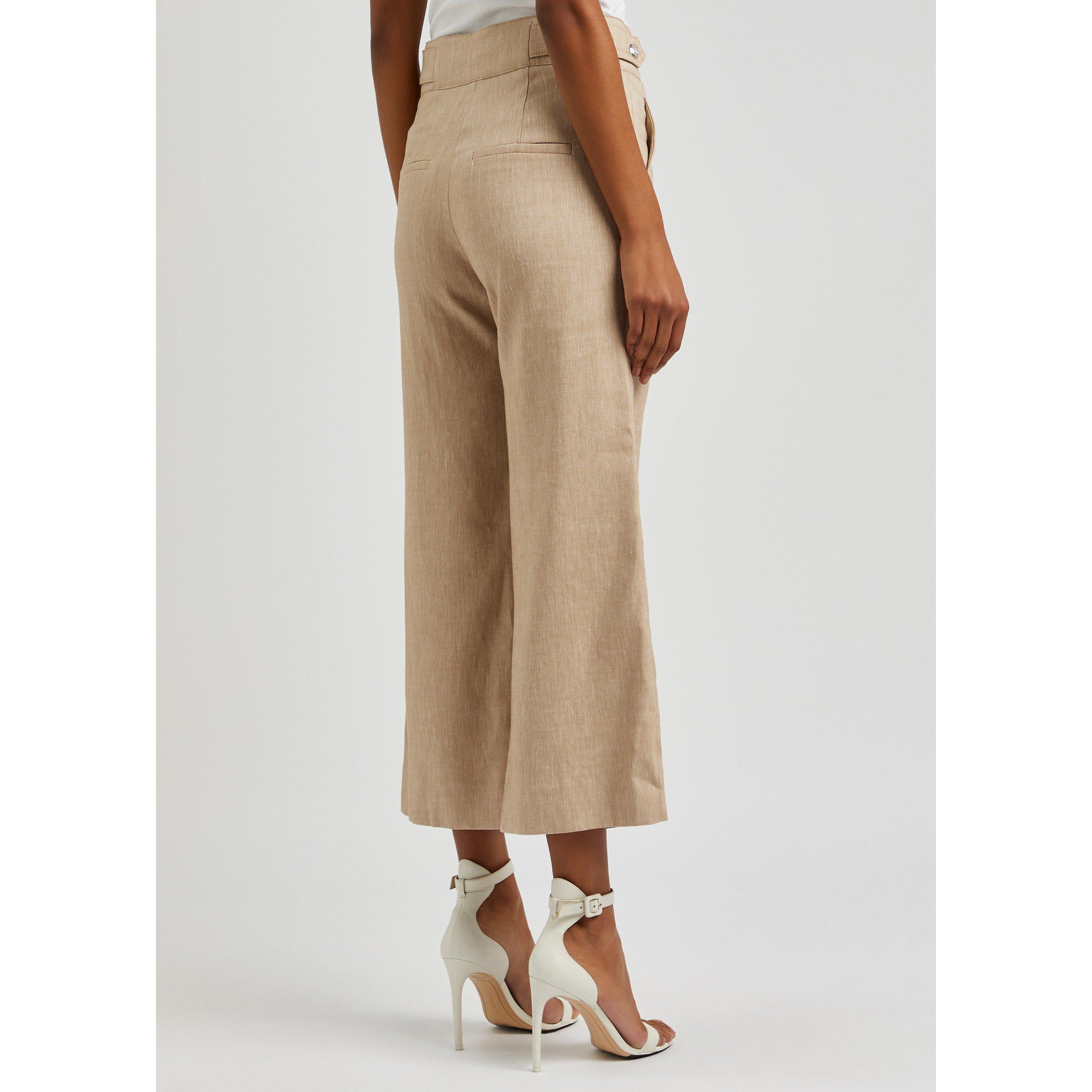 BEIGE - Veronica Beard - TR AUBRIE HW LINEN TROUSERS - 3