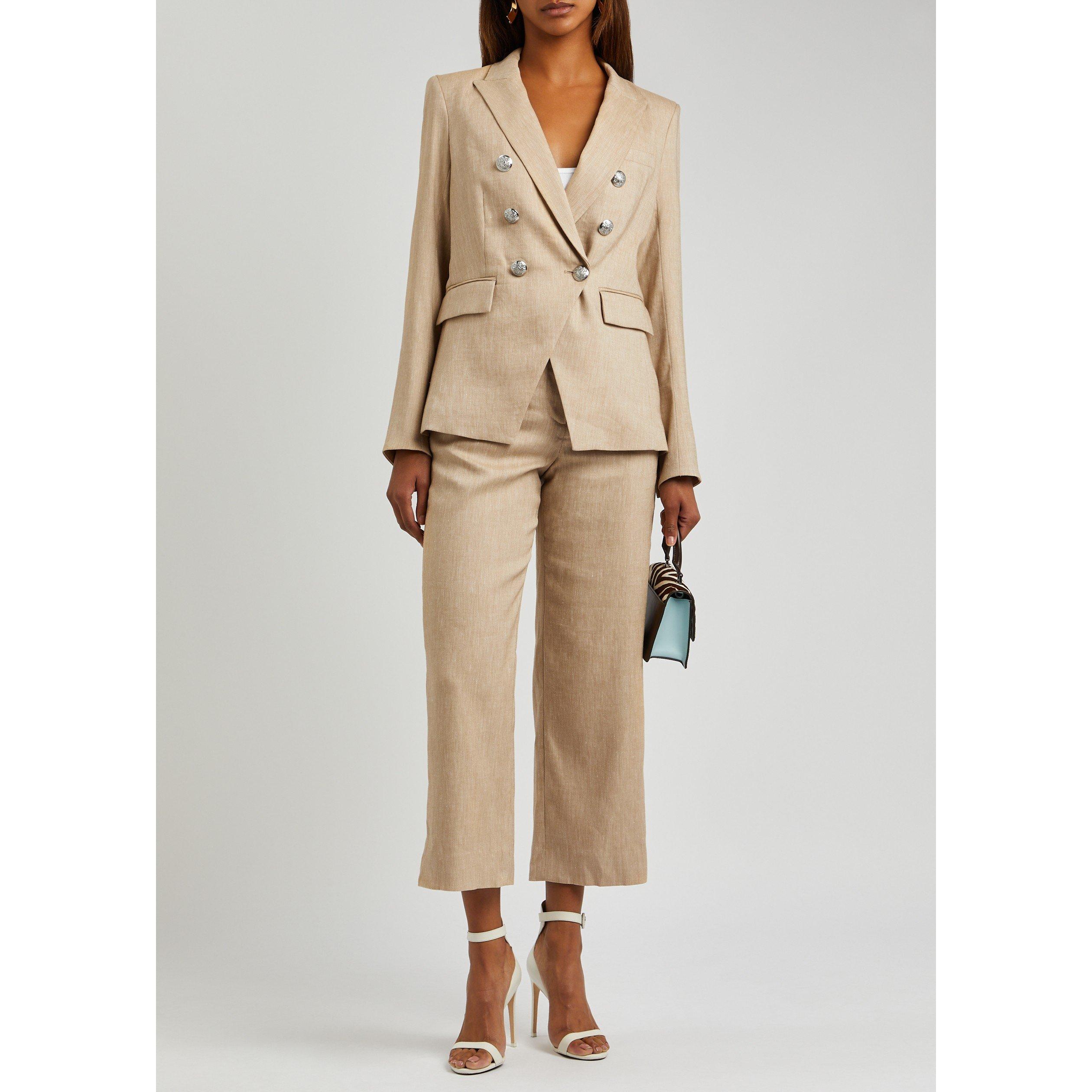 BEIGE - Veronica Beard - TR AUBRIE HW LINEN TROUSERS - 5