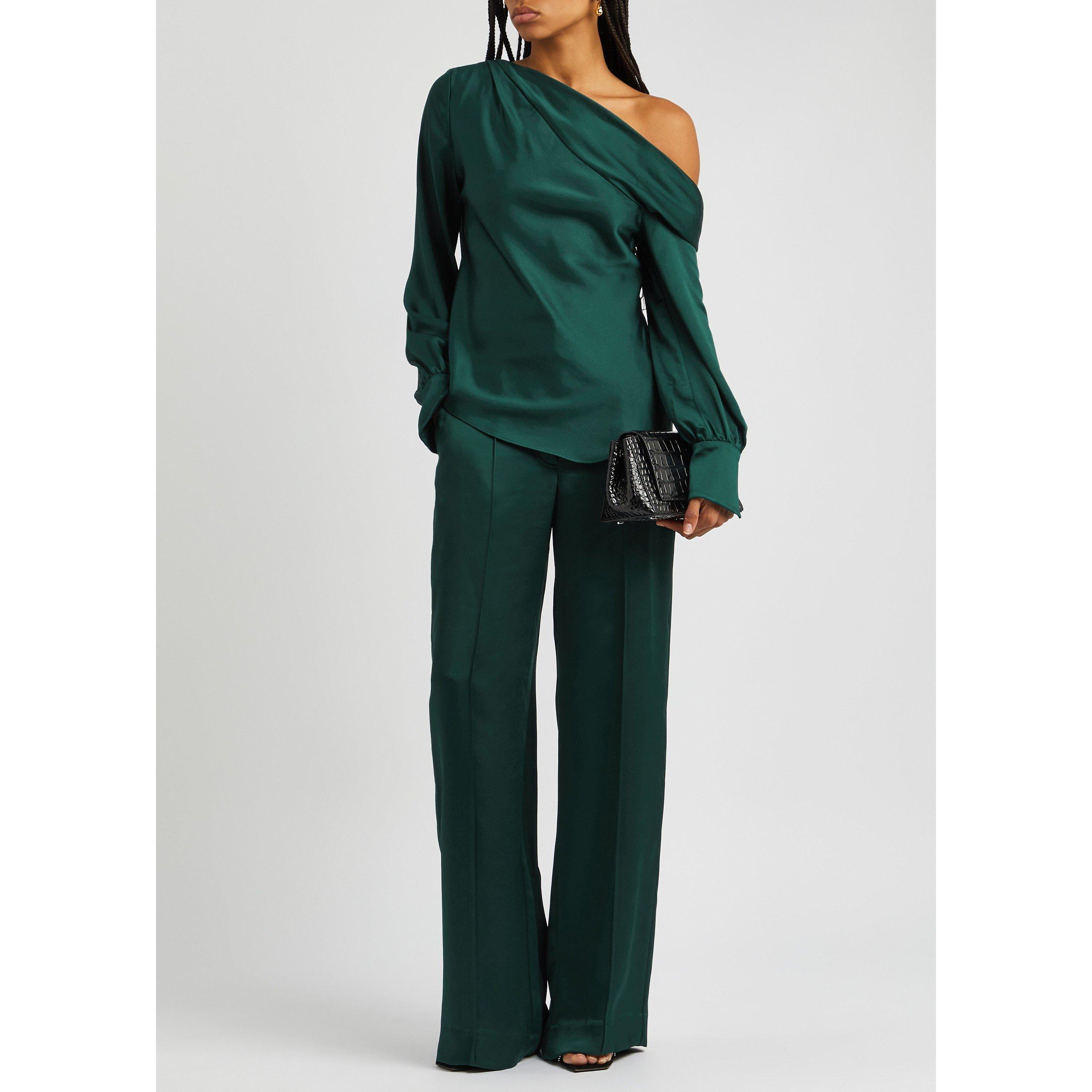 DARK GREEN - Jonathan Simkhai - TR KYRA WIDE LEG TROUSER - 5