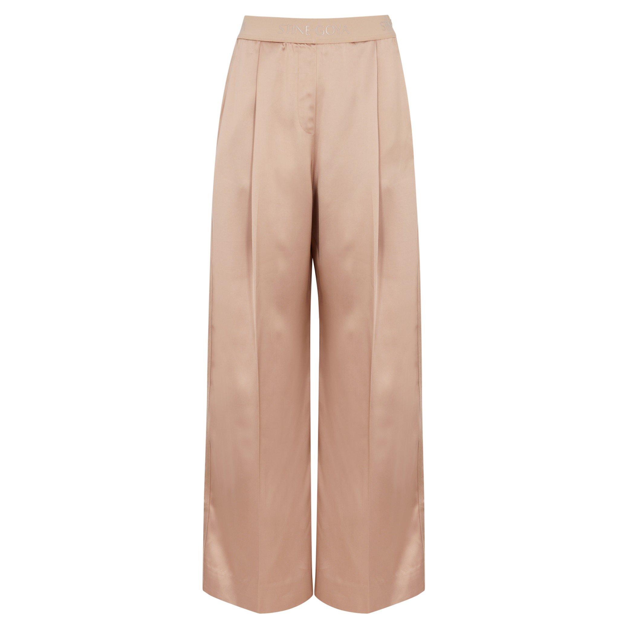 LIGHT PINK - Stine Goya - T CLARA SATIN WIDE TROUSER