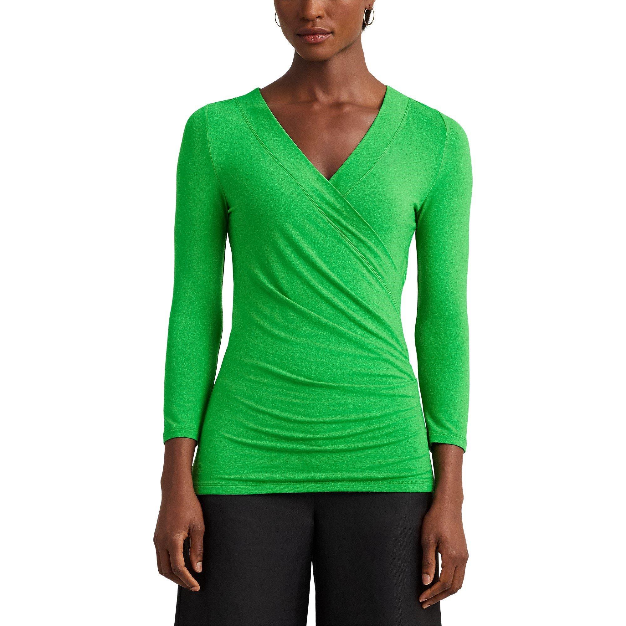 Green Topaz - Lauren by Ralph Lauren - Alayja Wrap Top - 2