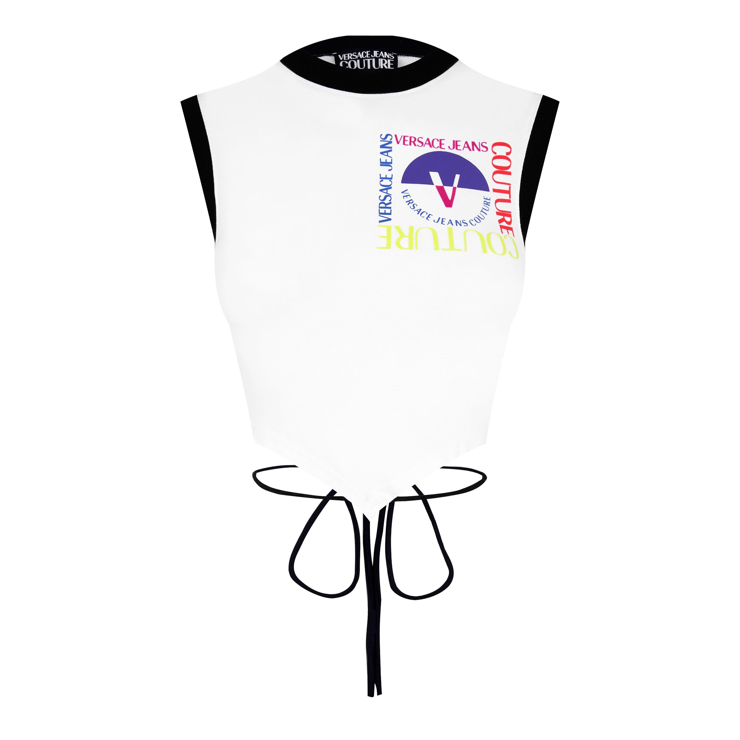 White 003 - Versace Jeans Couture - Logo Vest Crop Top - 6