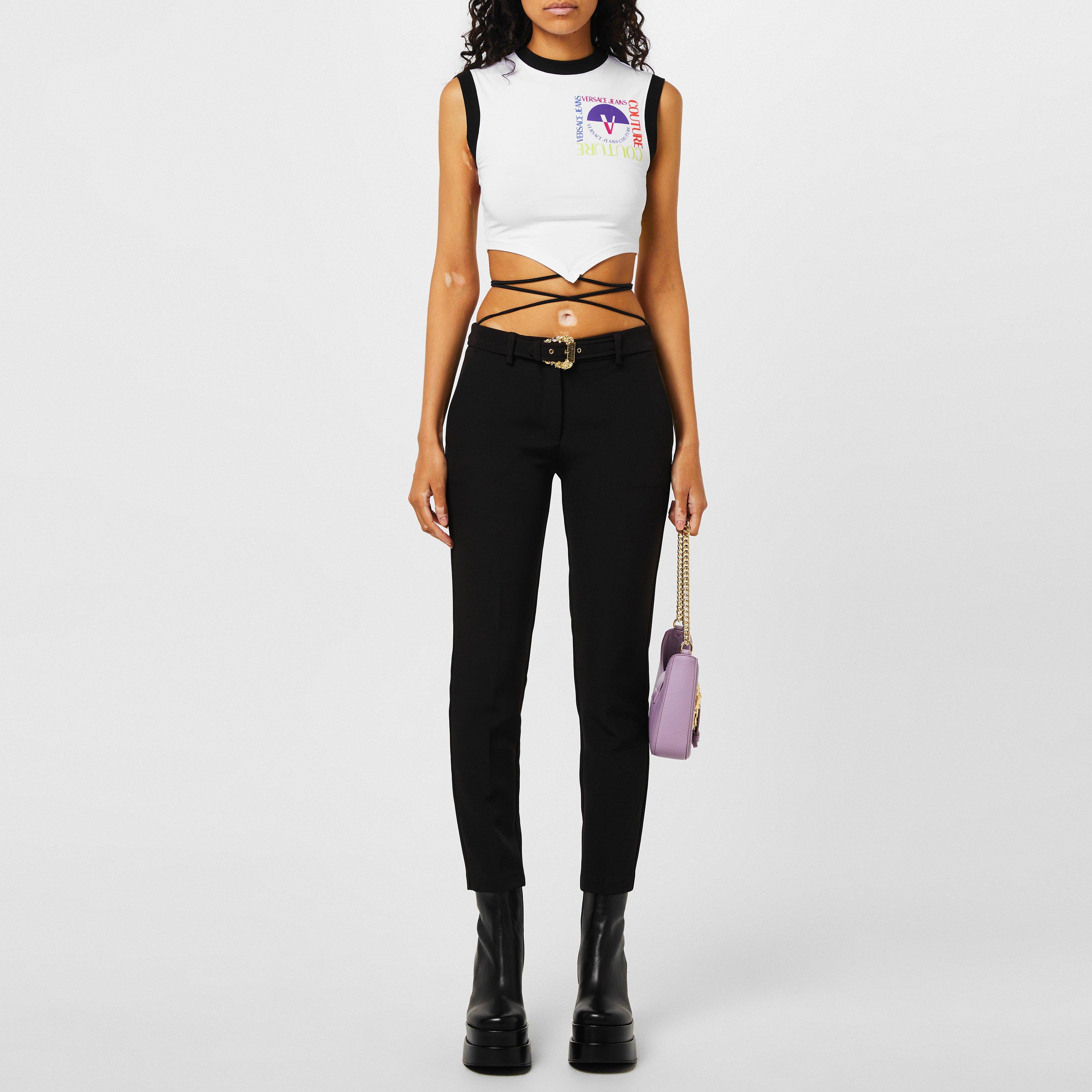 White 003 - Versace Jeans Couture - Logo Vest Crop Top - 4
